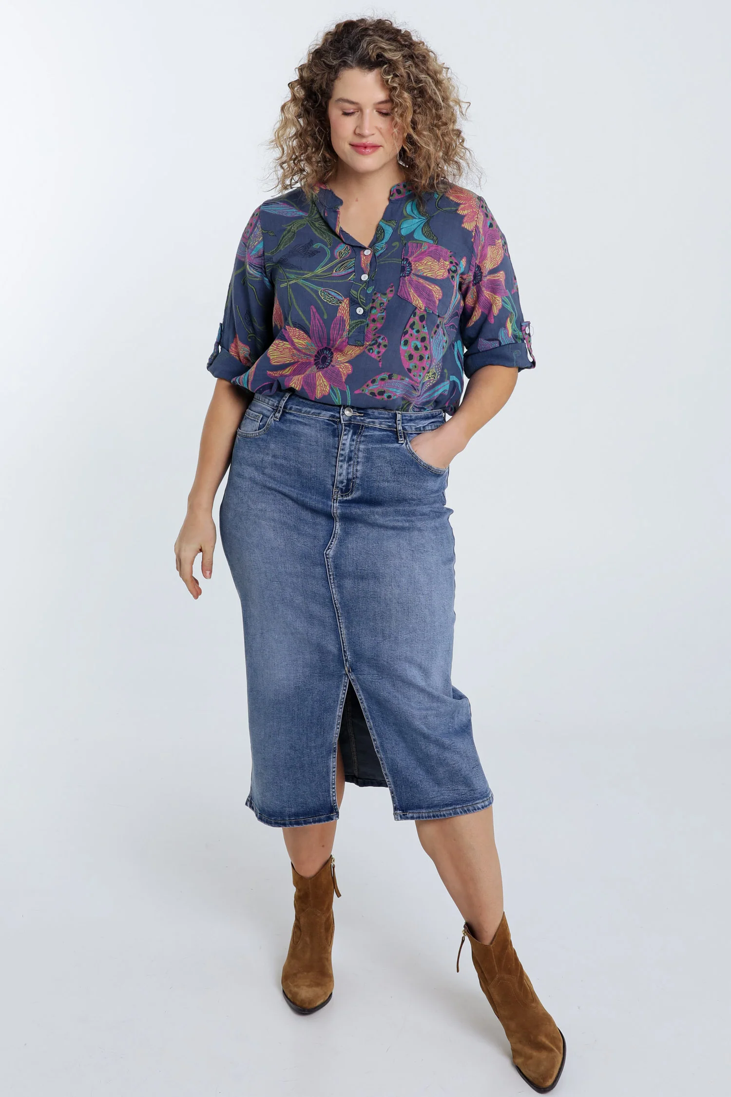 Blouse van katoenen mousseline met bloemenprint - Image 19