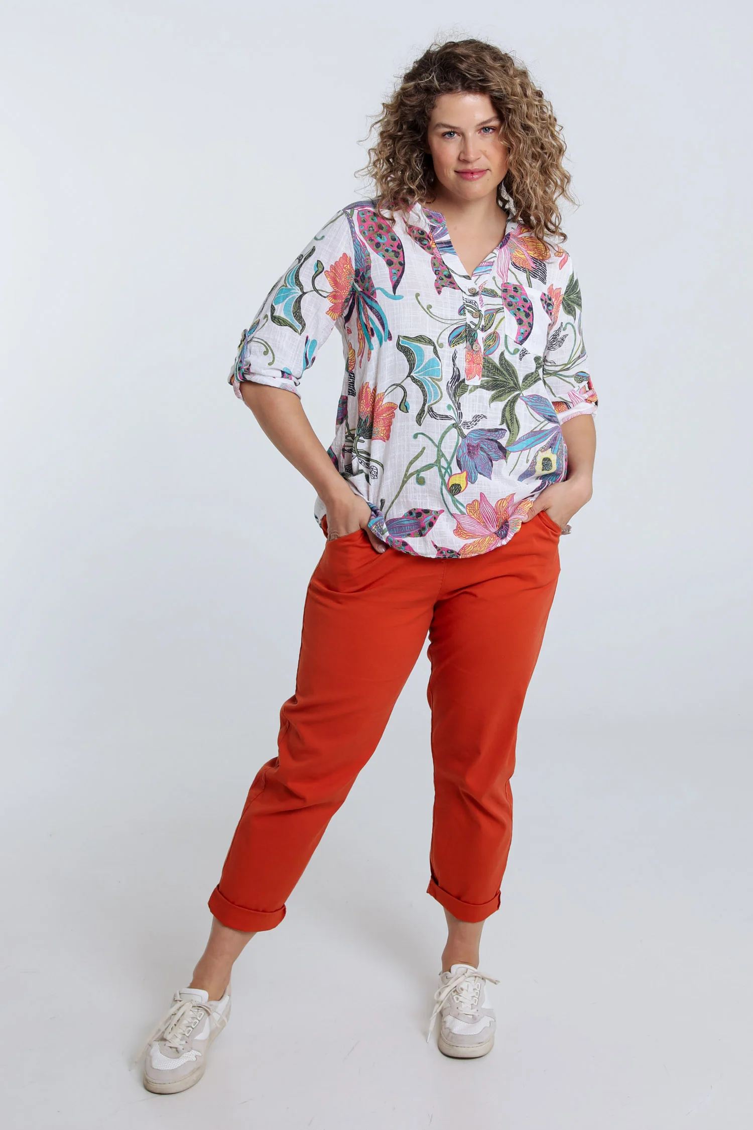 Blouse van katoenen mousseline met bloemenprint - Image 7