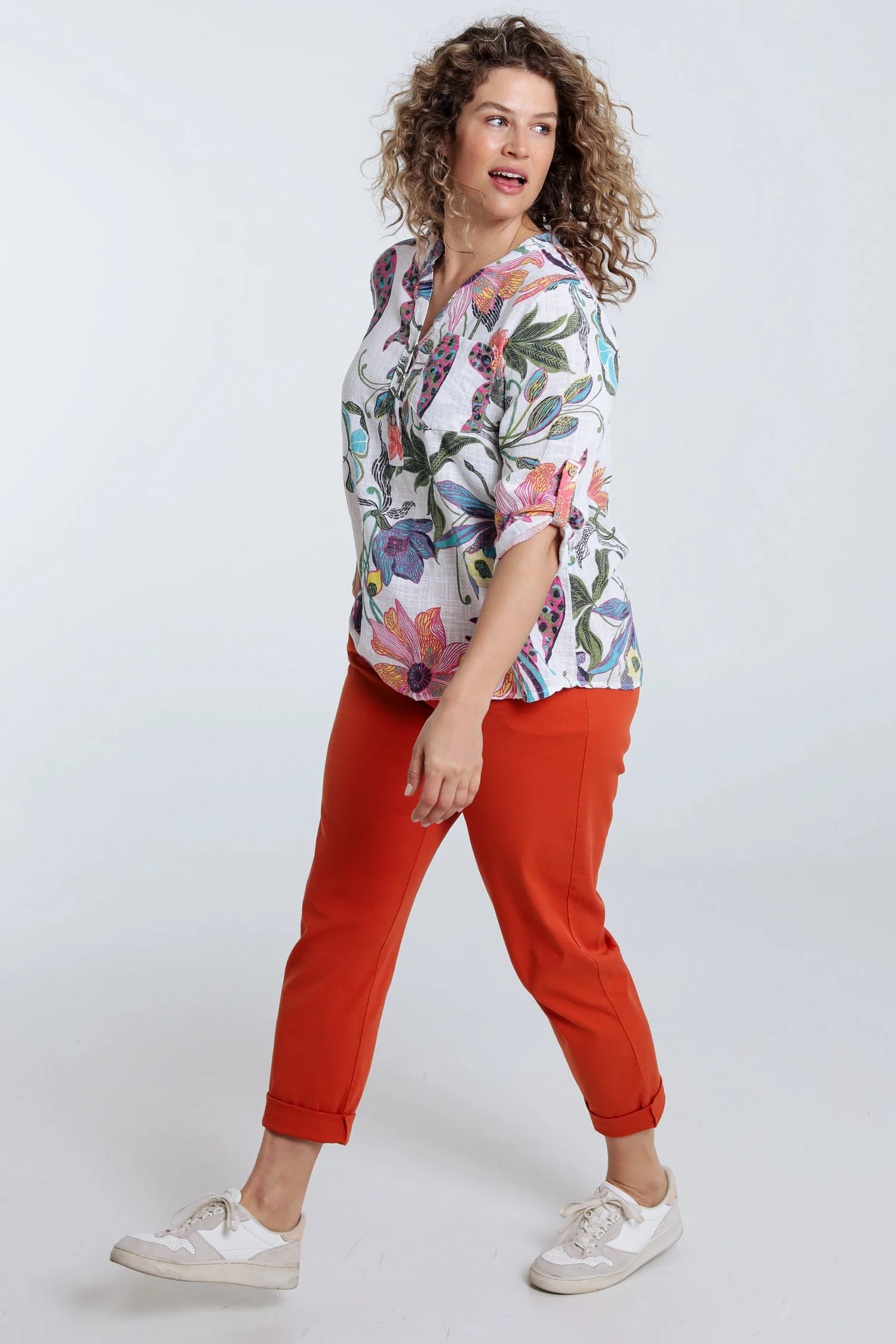 Blouse van katoenen mousseline met bloemenprint - Image 8