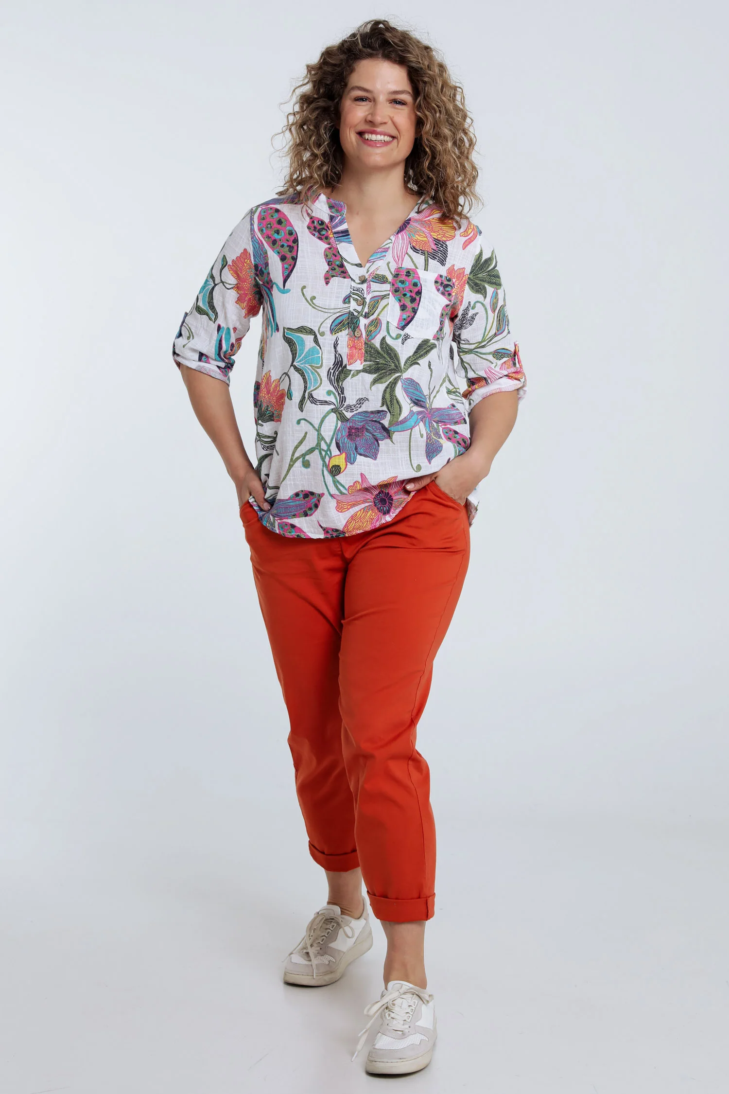 Blouse van katoenen mousseline met bloemenprint - Image 9