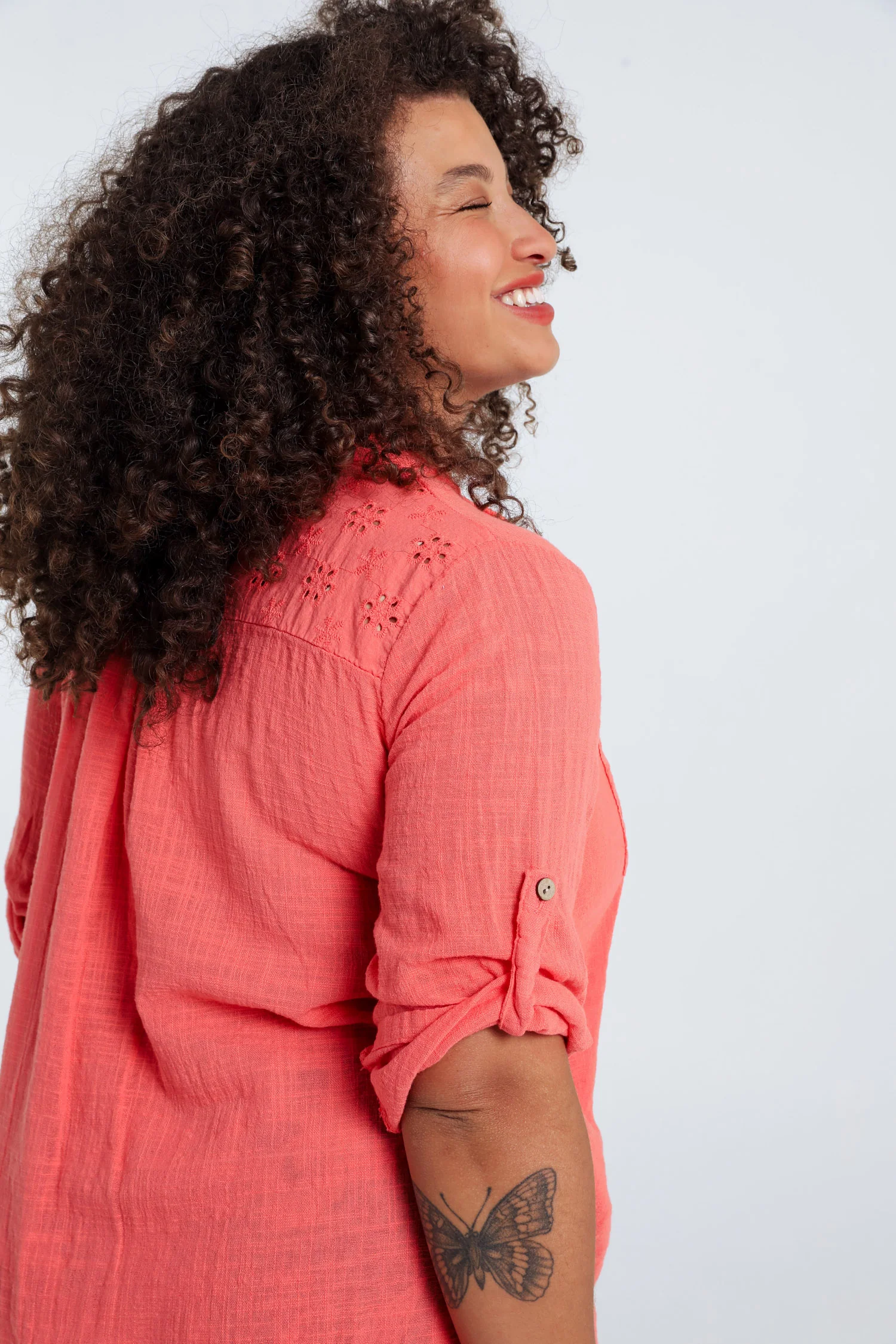 Blouse van effen katoen gaas - Image 25