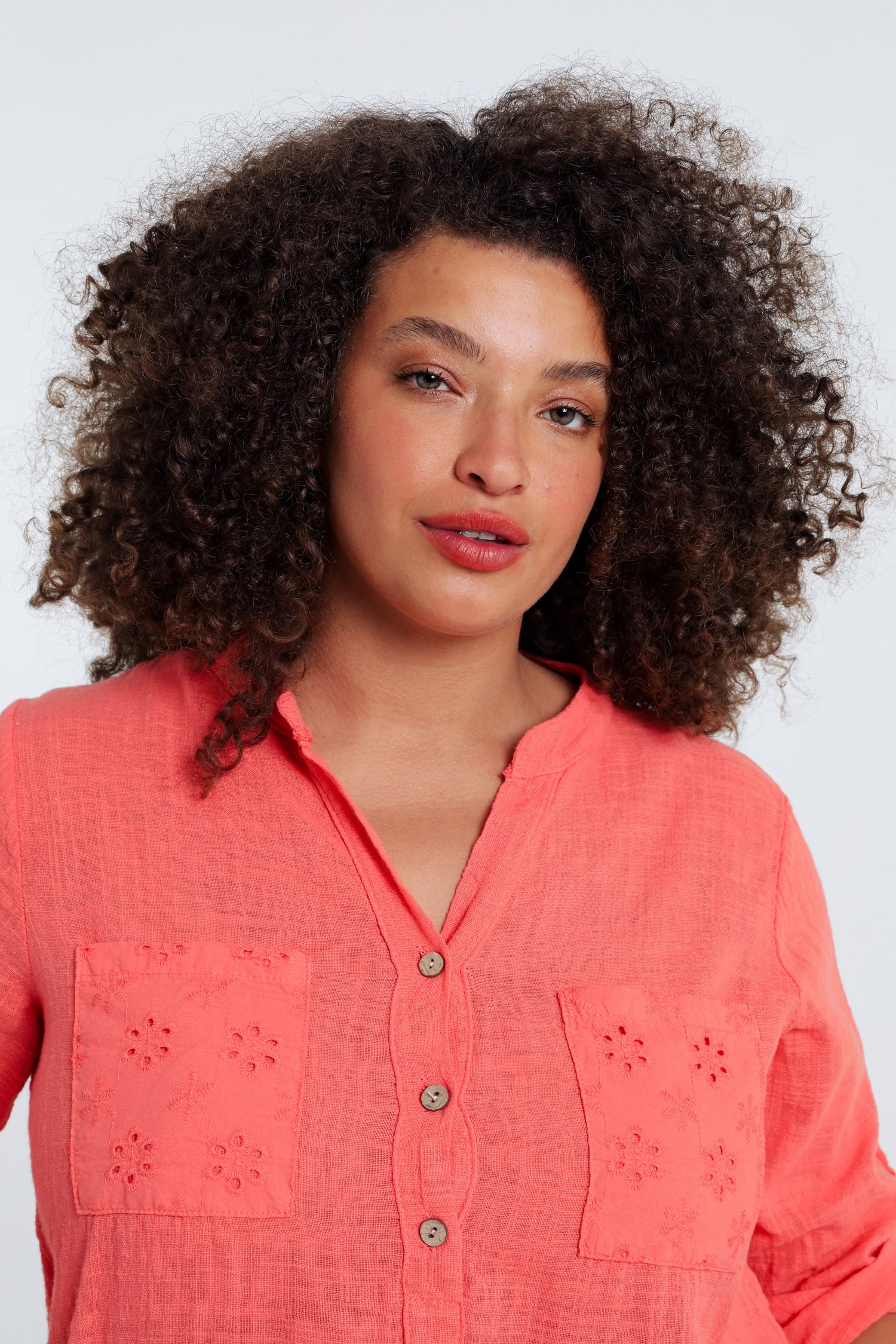 Blouse van effen katoen gaas - Image 26