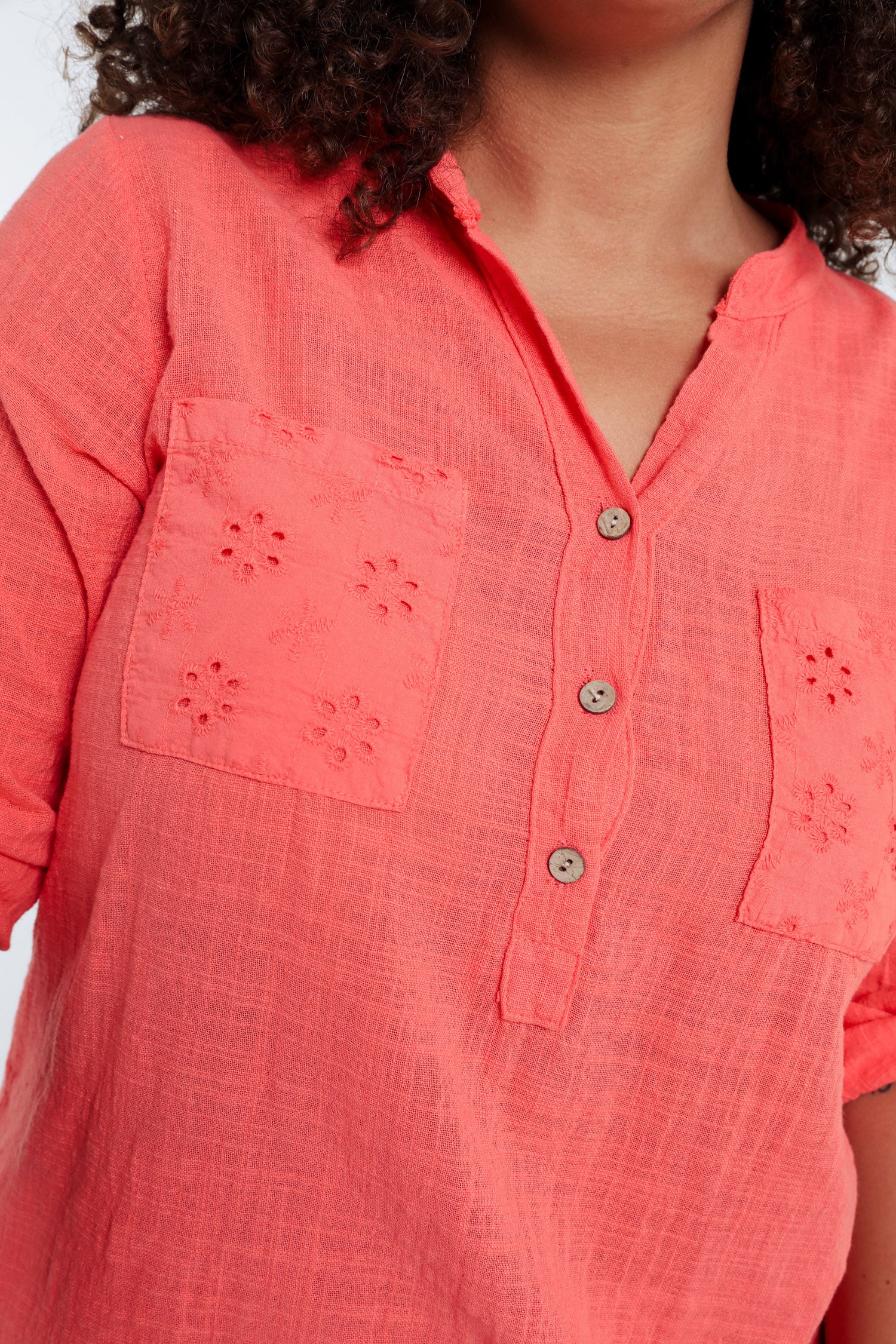 Blouse van effen katoen gaas - Image 27