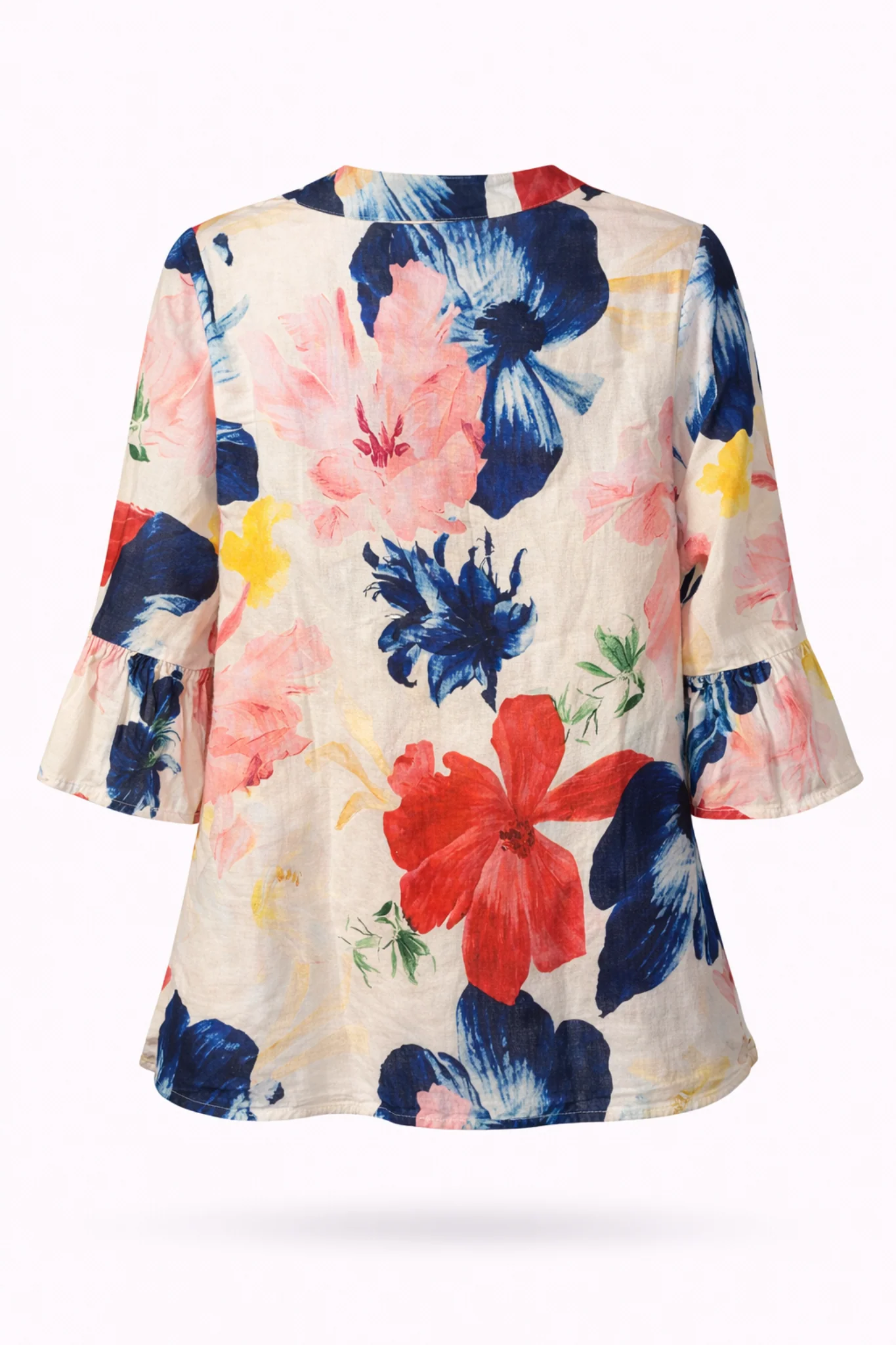 Blouse van linnen en viscose met bloemenprint - Image 2