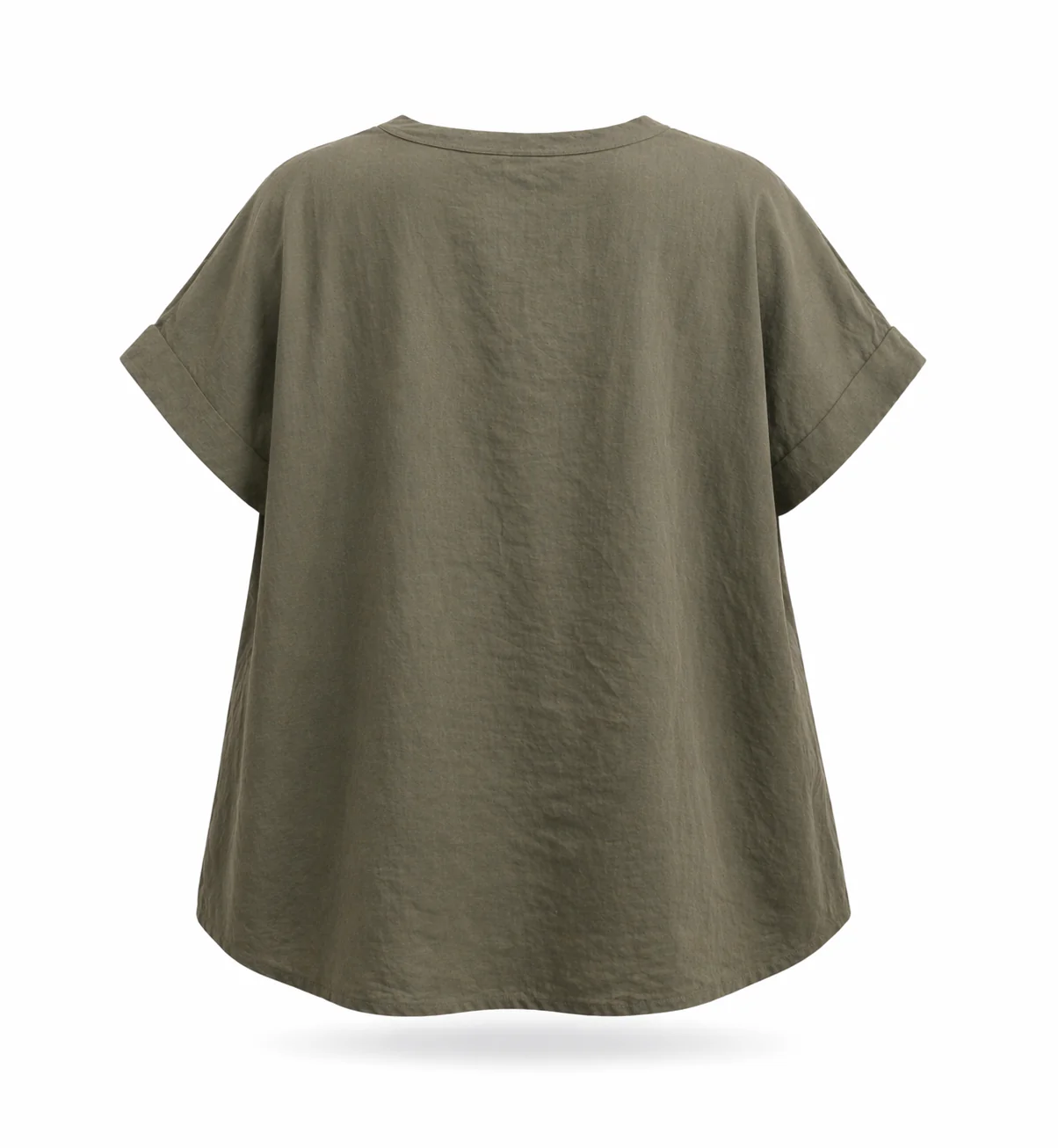 Effen blouse van linnen en viscose met broche - Image 2