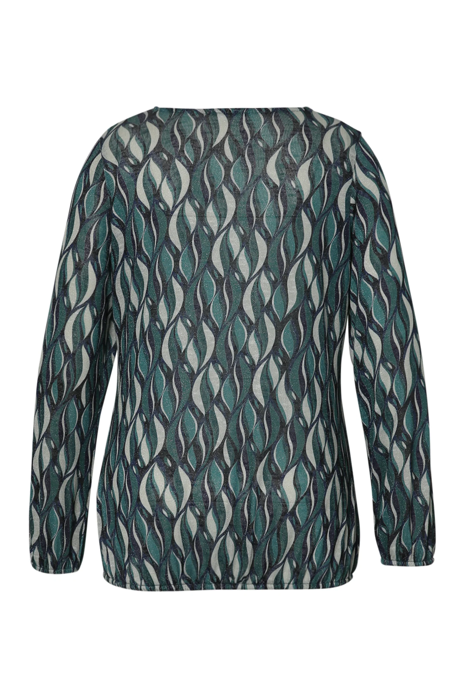 Blouse van warme gebreide stof met grafische print - Image 8