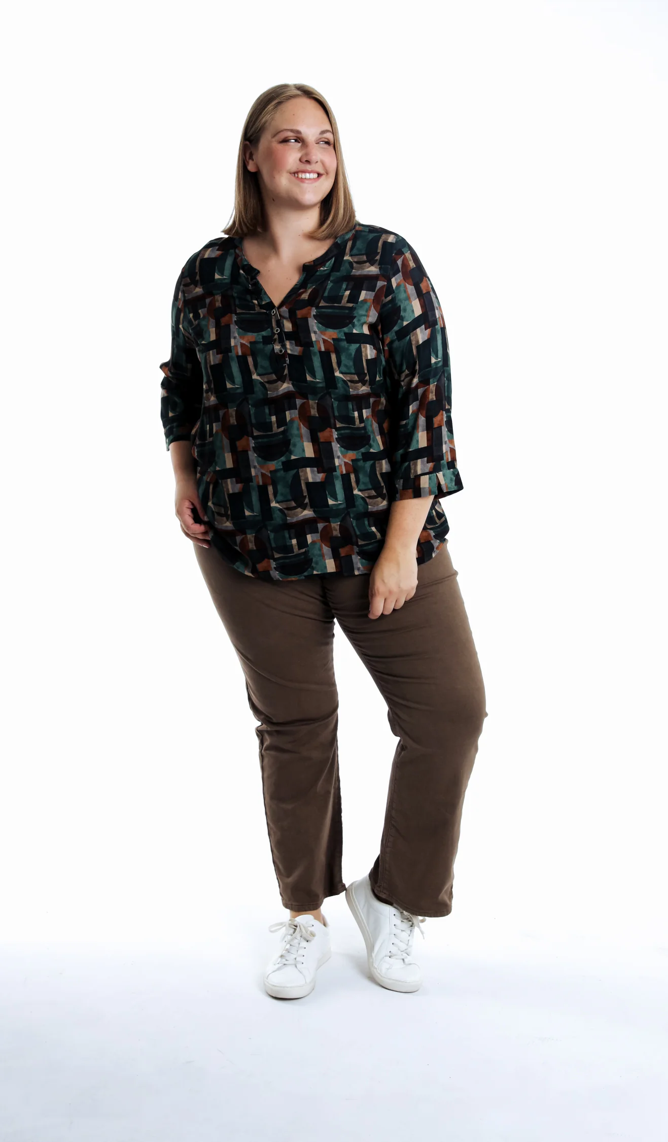 Blouse van bedrukte viscose met grafisch dessin - Image 14