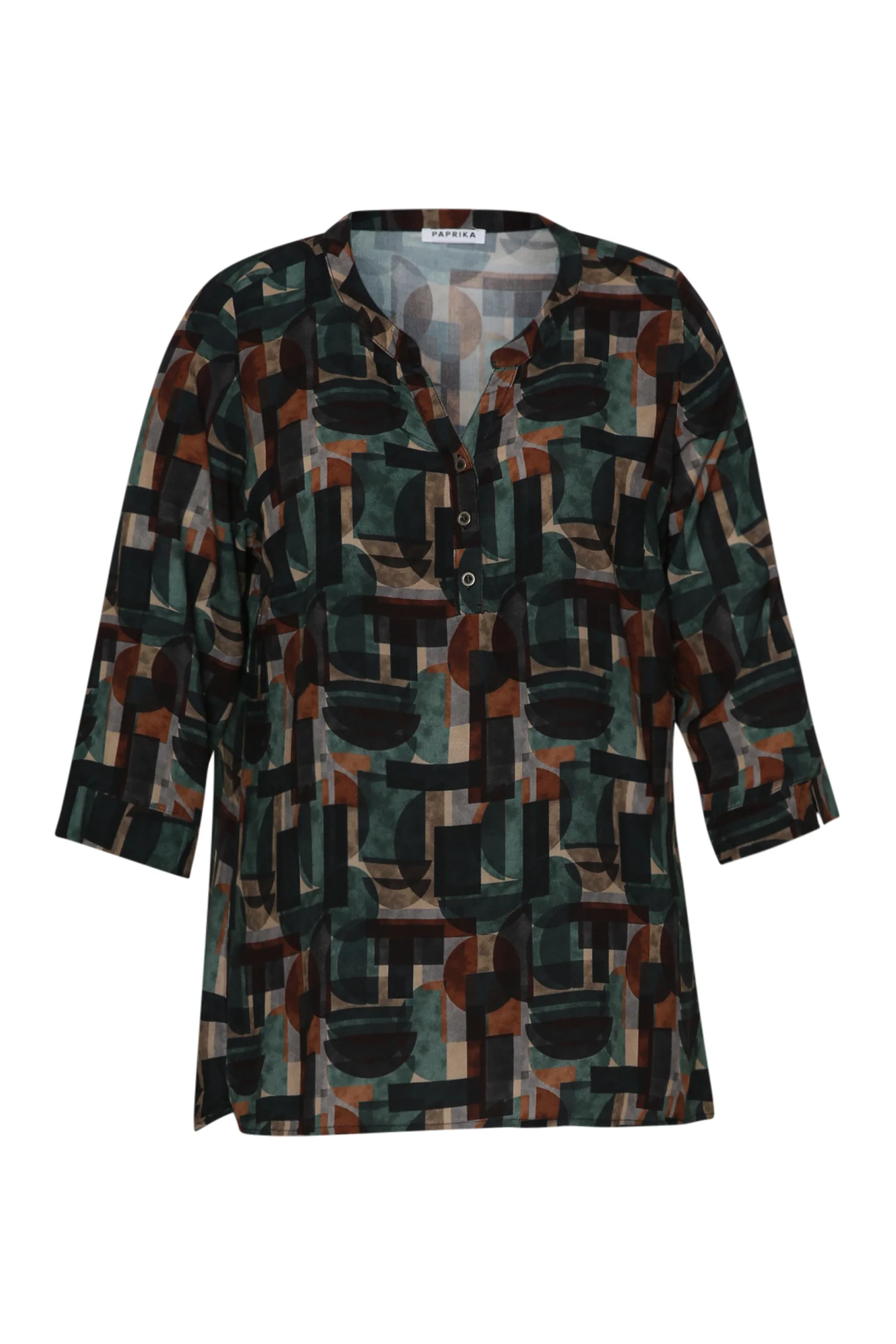 Blouse van bedrukte viscose met grafisch dessin - Image 15