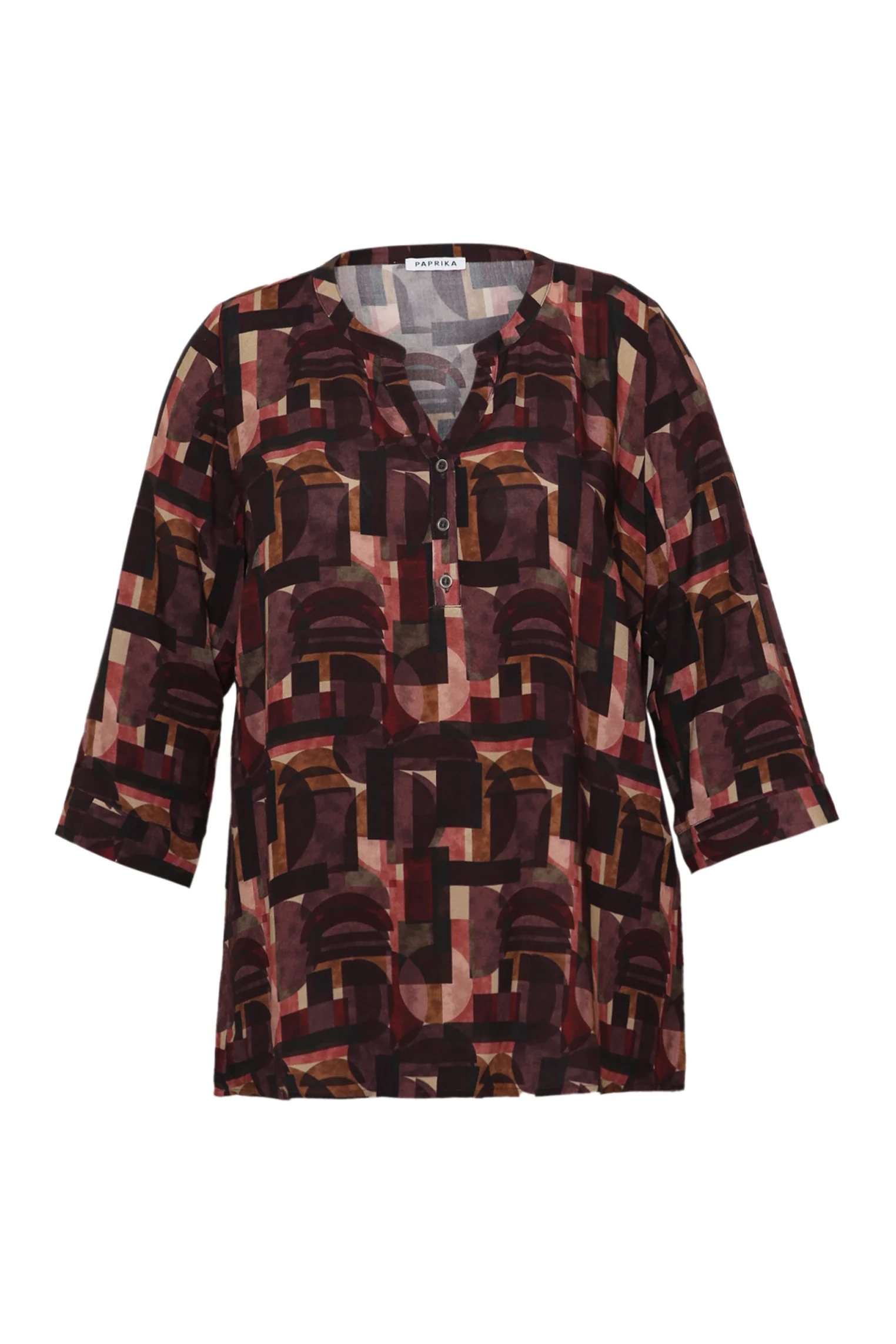 Blouse van bedrukte viscose met grafisch dessin - Image 7