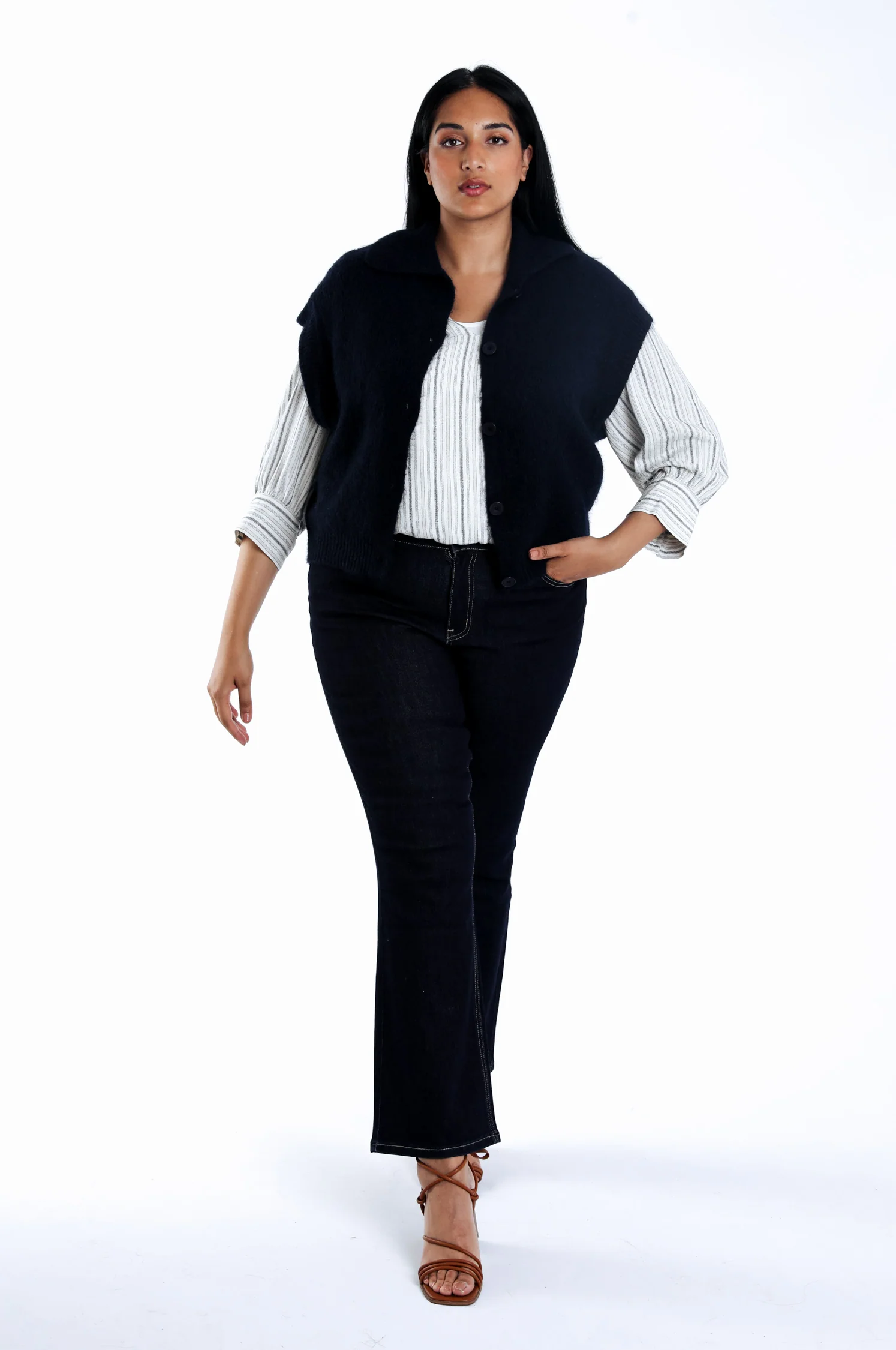 Gestreepte blouse van viscose en linnen - Image 7
