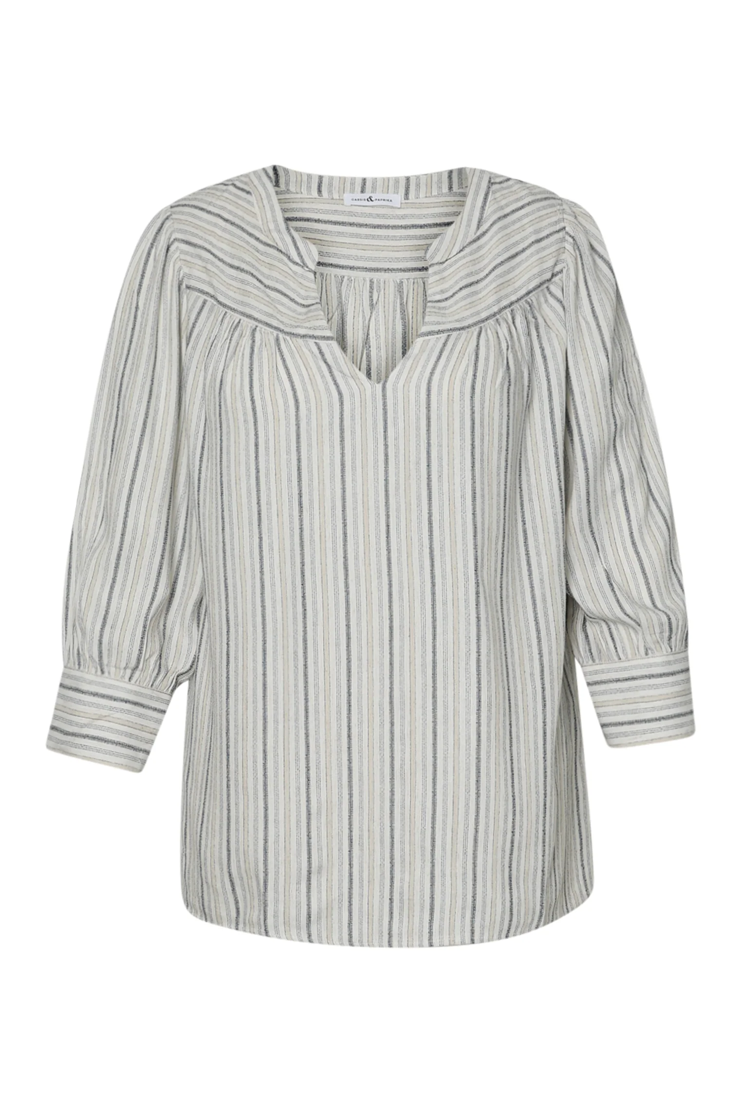 Gestreepte blouse van viscose en linnen - Image 8