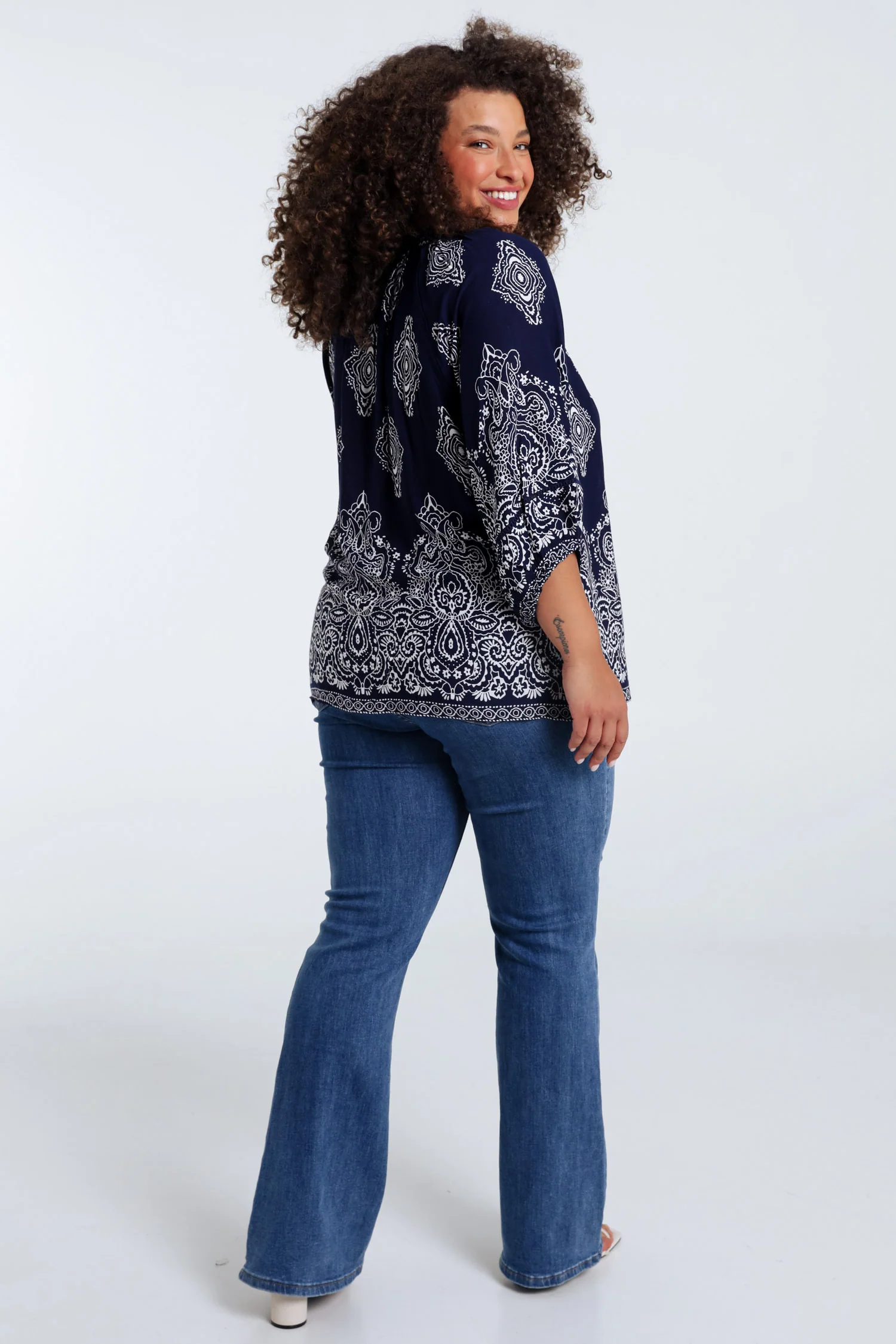 Blouse van viscose met cachemireprint - Image 2