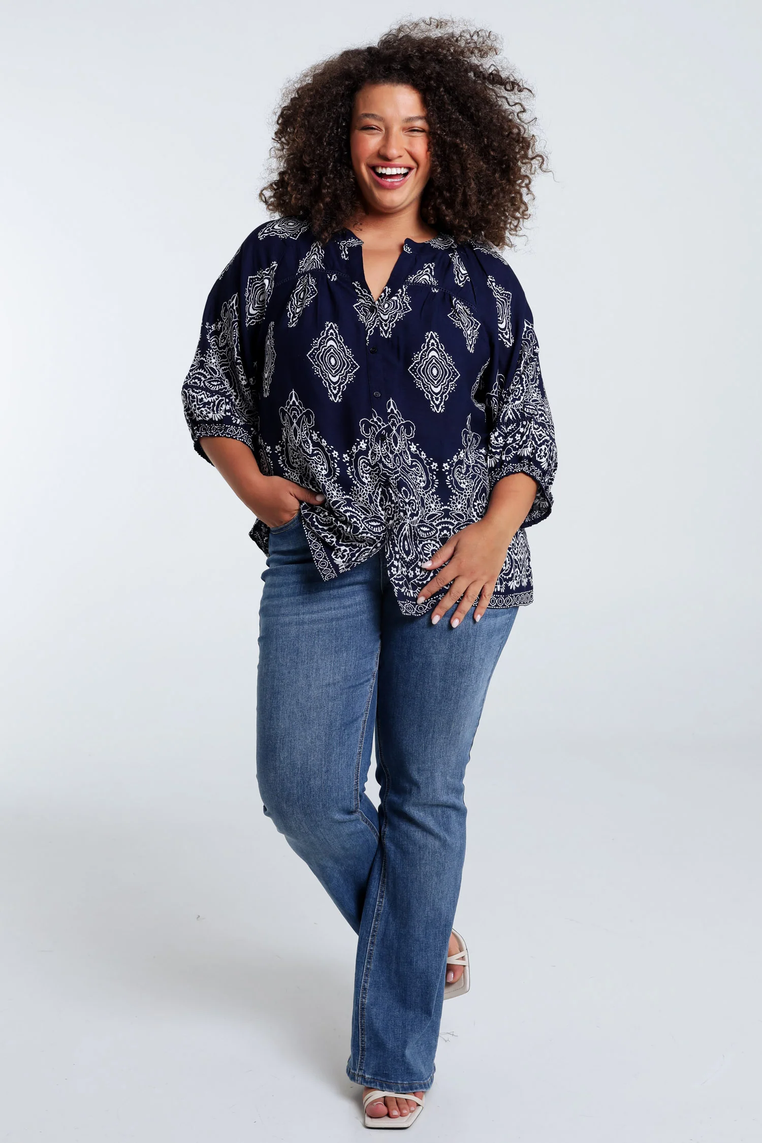 Blouse van viscose met cachemireprint - Image 8