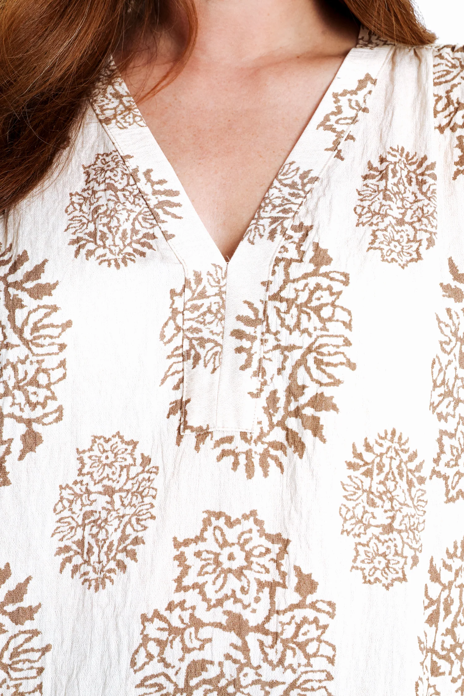 Blouse van viscose met paisley-print en een achterkant van gaas - Image 4