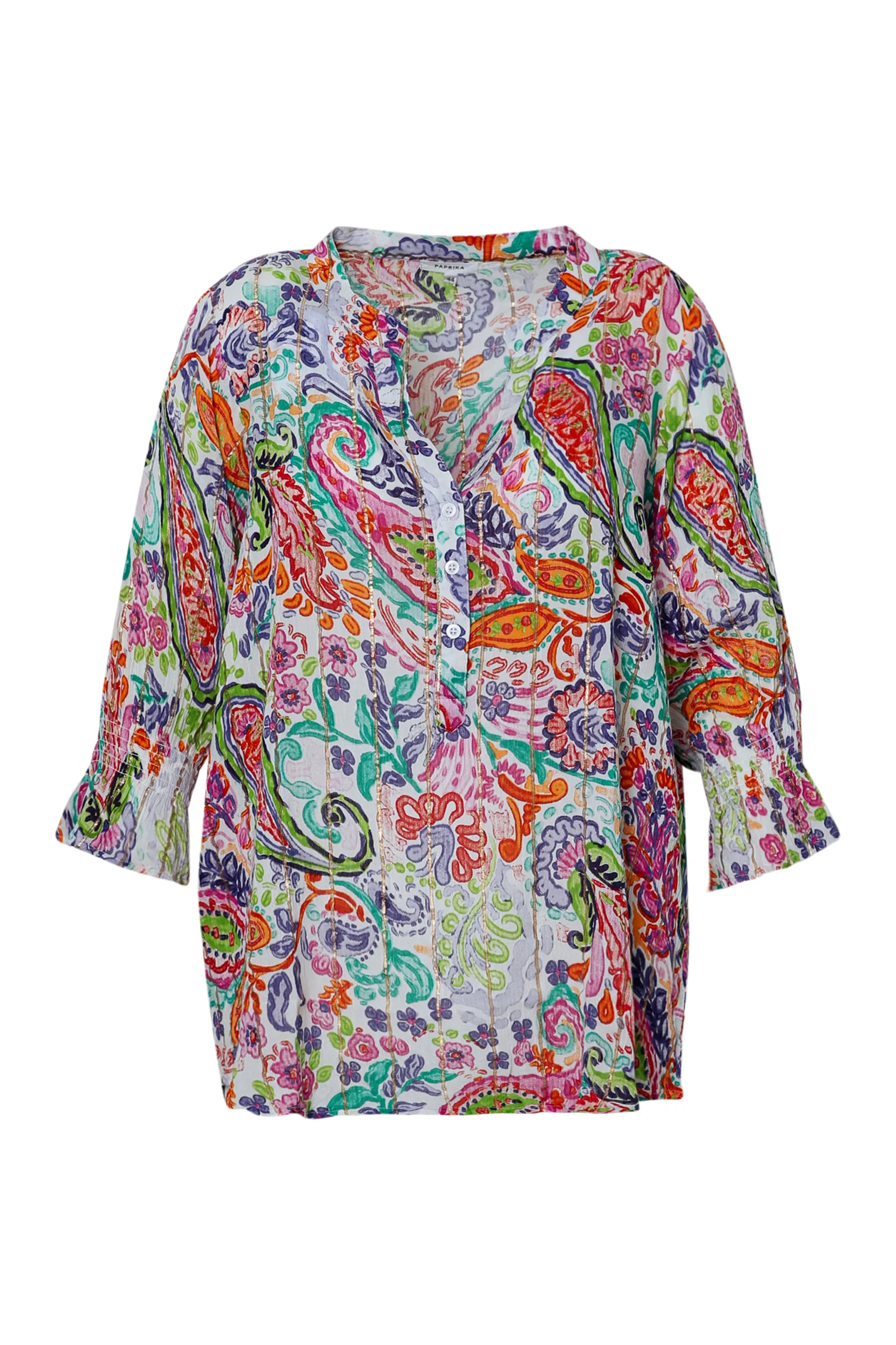 Blouse in viscose met cachemireprint en lurex - Image 10