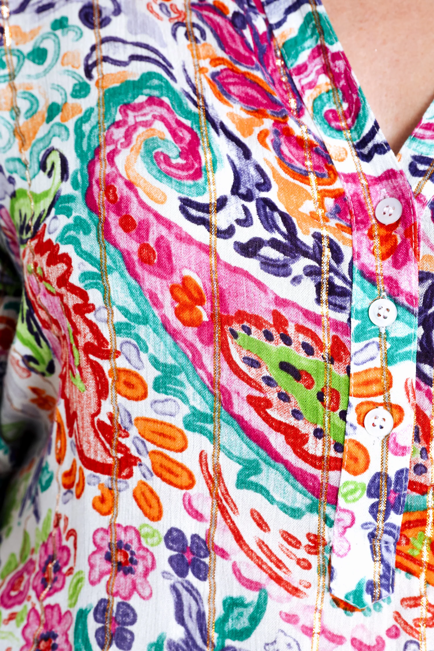 Blouse in viscose met cachemireprint en lurex - Image 4
