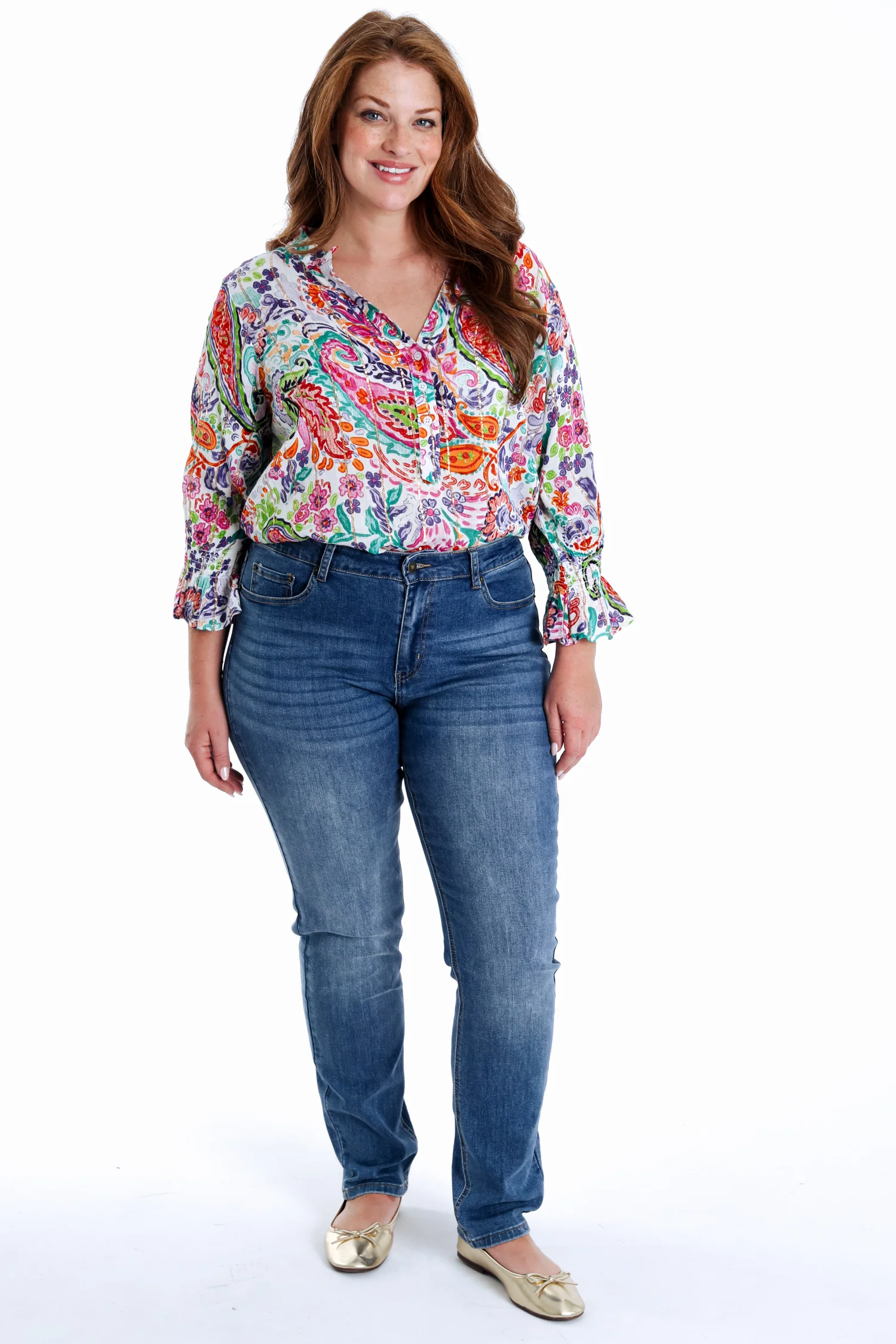Blouse in viscose met cachemireprint en lurex - Image 7