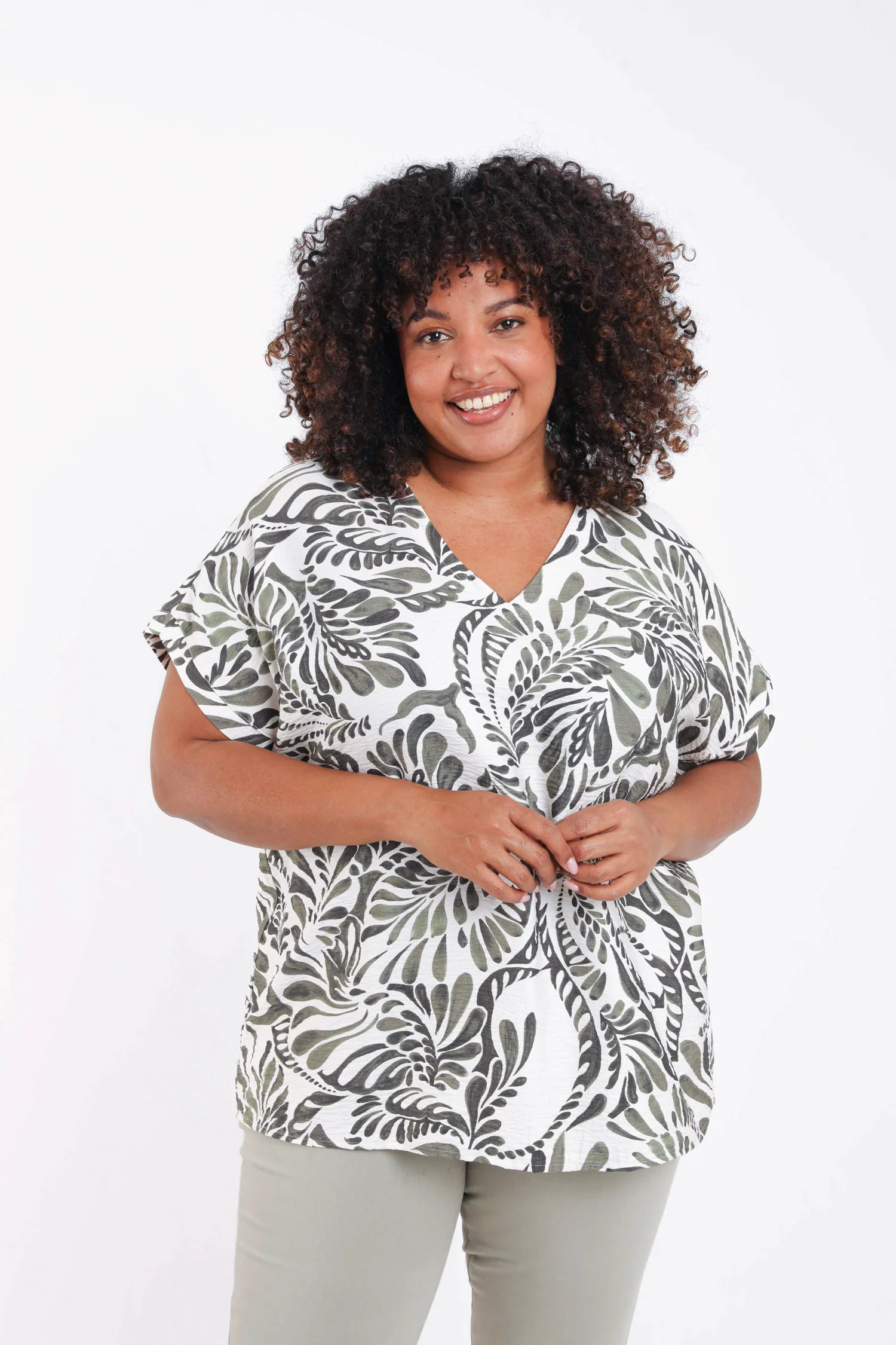 Blouse van tweekleurige viscose met paisleyprint