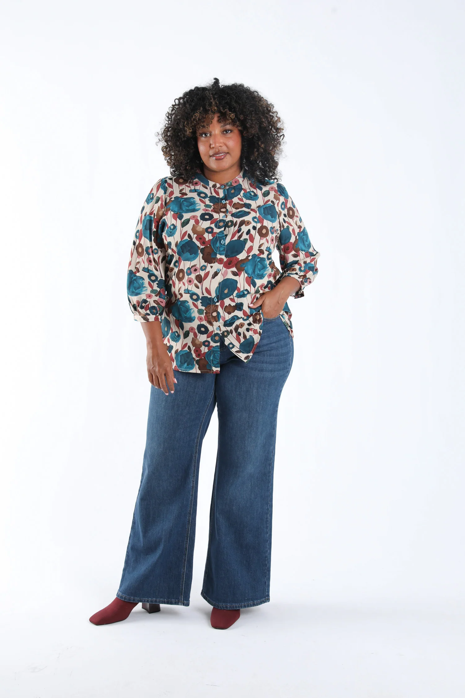 Blouse van viscose met klaproosprint - Image 5