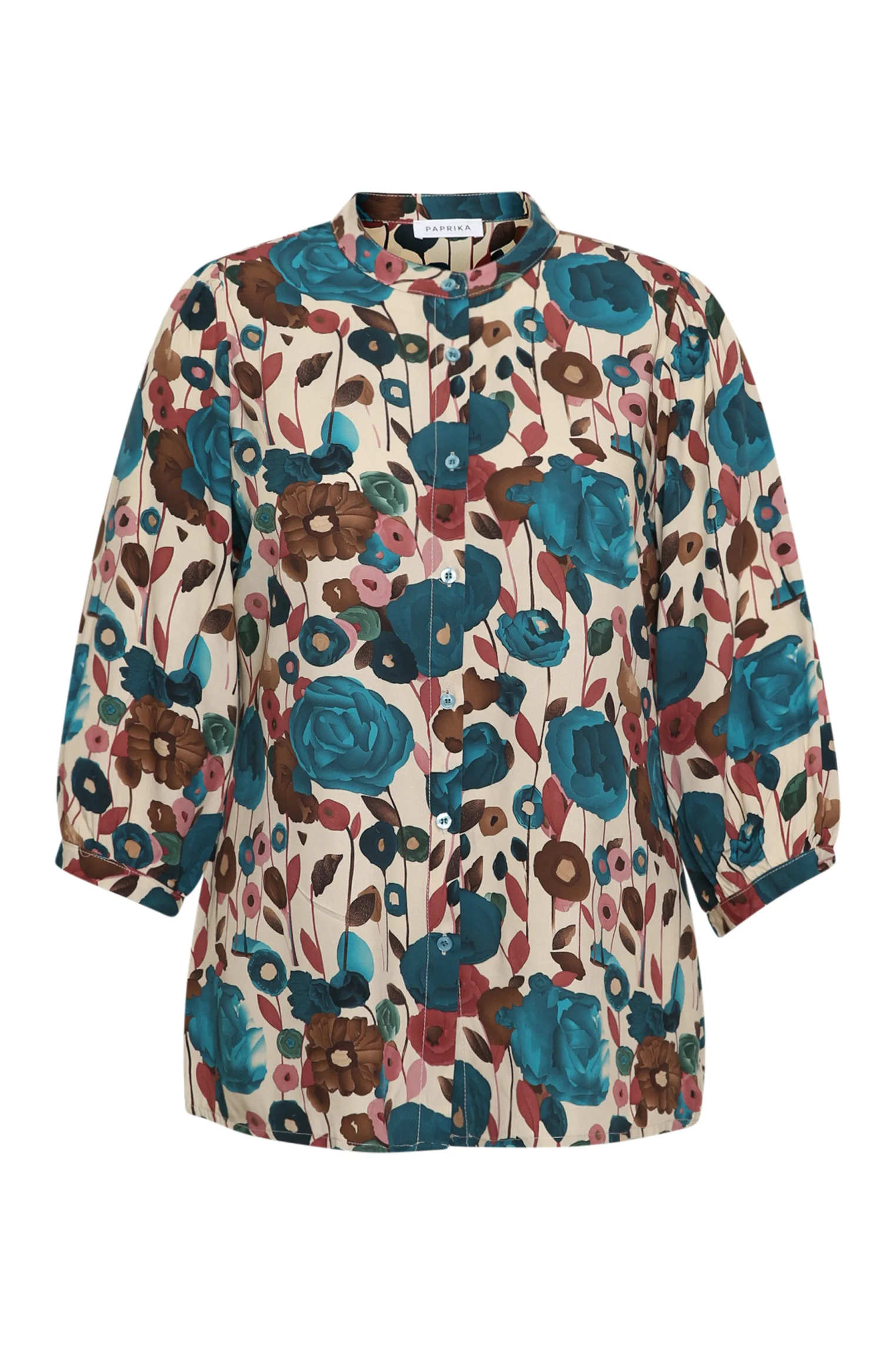 Blouse van viscose met klaproosprint - Image 7