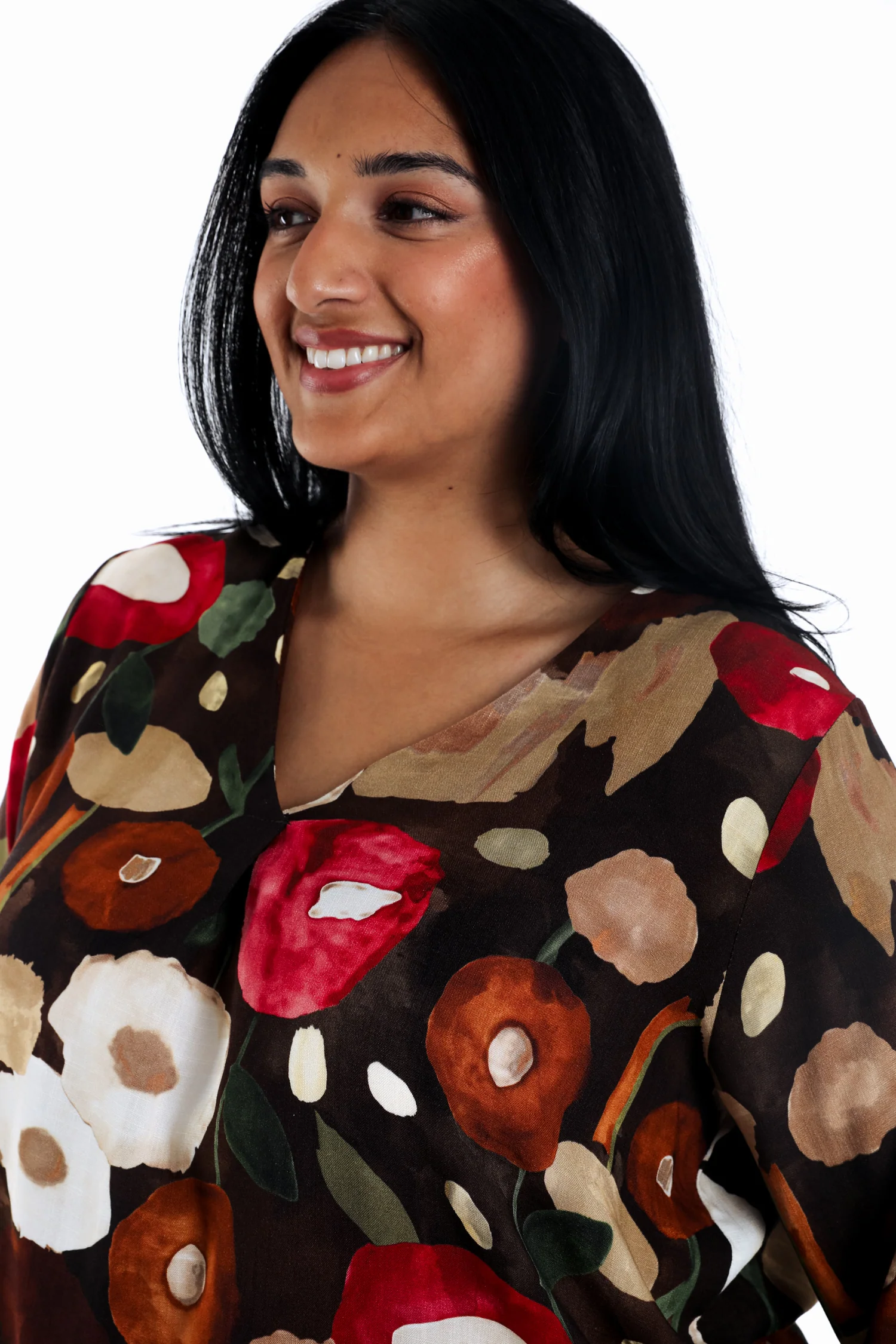 Blouse van bedrukt viscose met klaprozen - Image 3