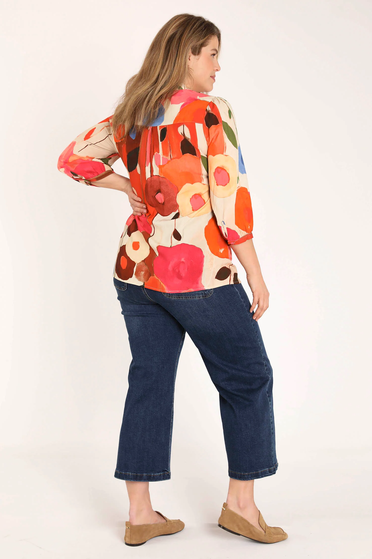 Blouse van viscose met klaproosprint - Image 2