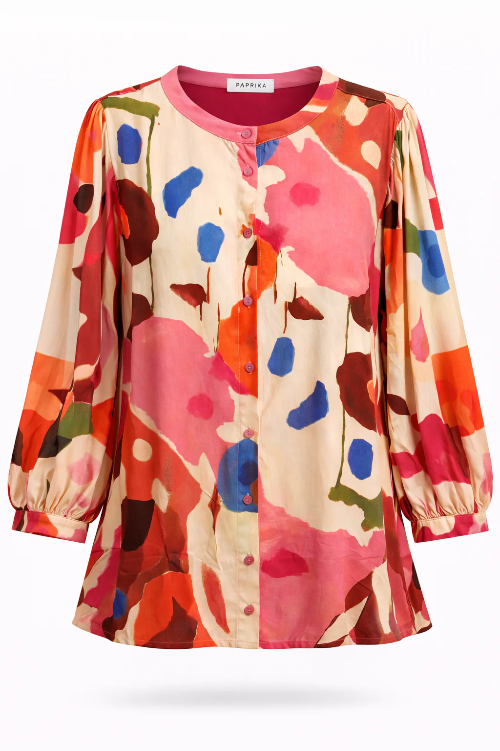 Blouse van viscose met klaproosprint - Image 8