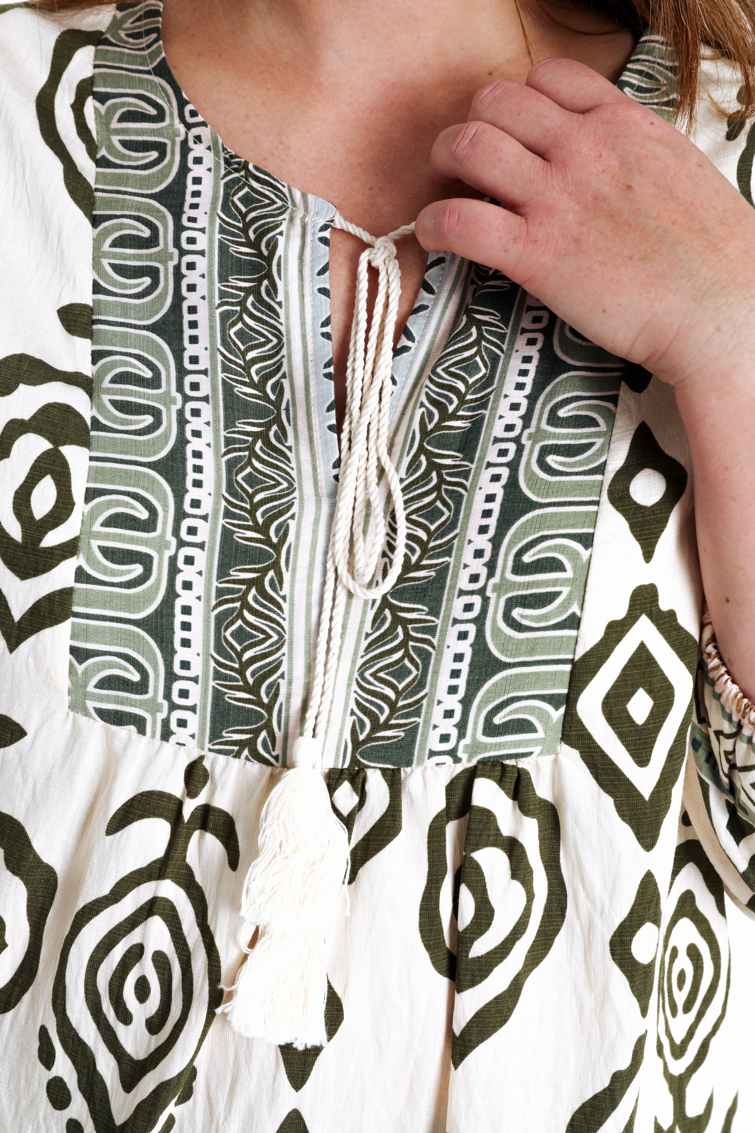 Blouse van viscose met etnische print - Image 3