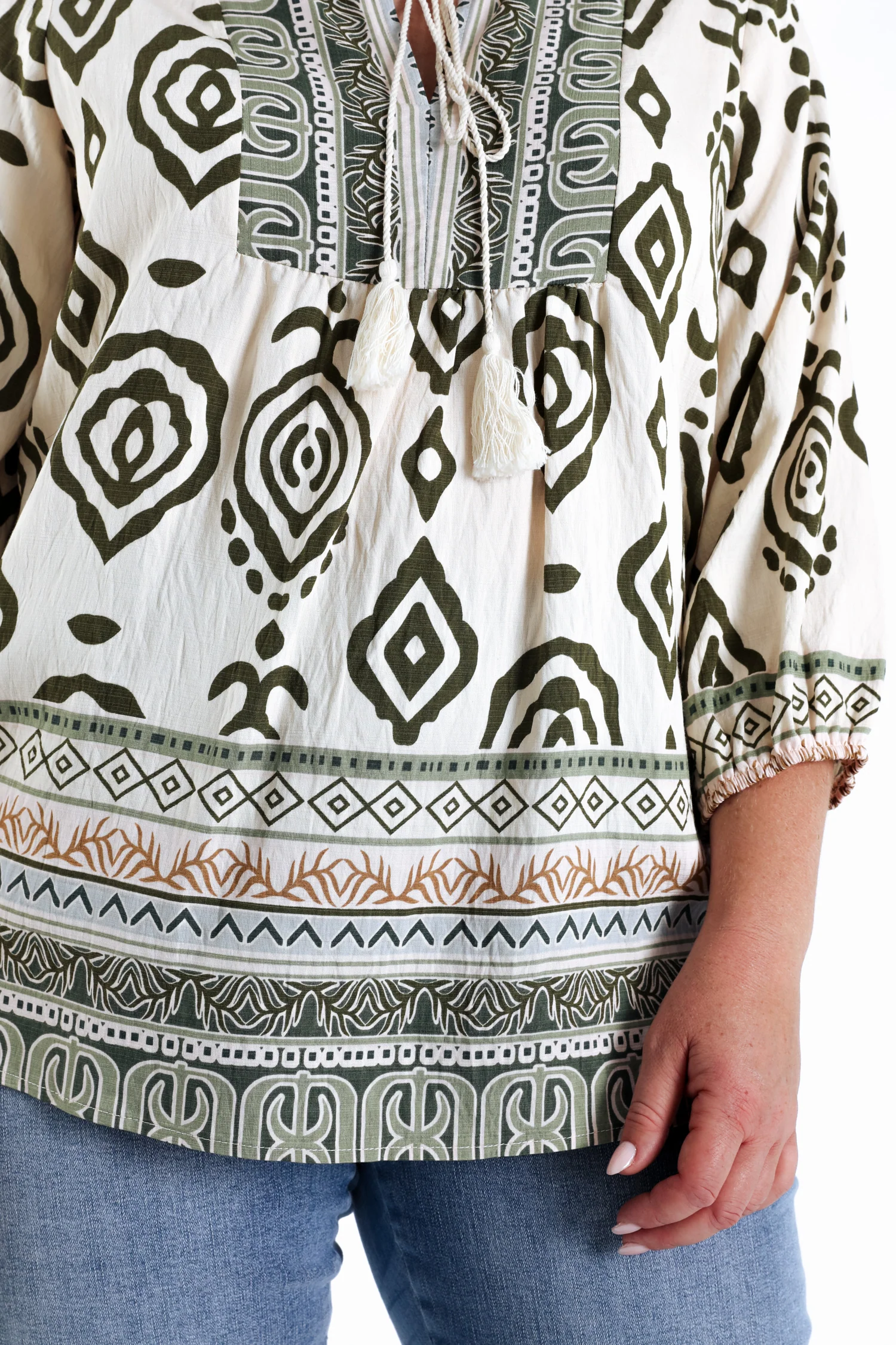 Blouse van viscose met etnische print - Image 6