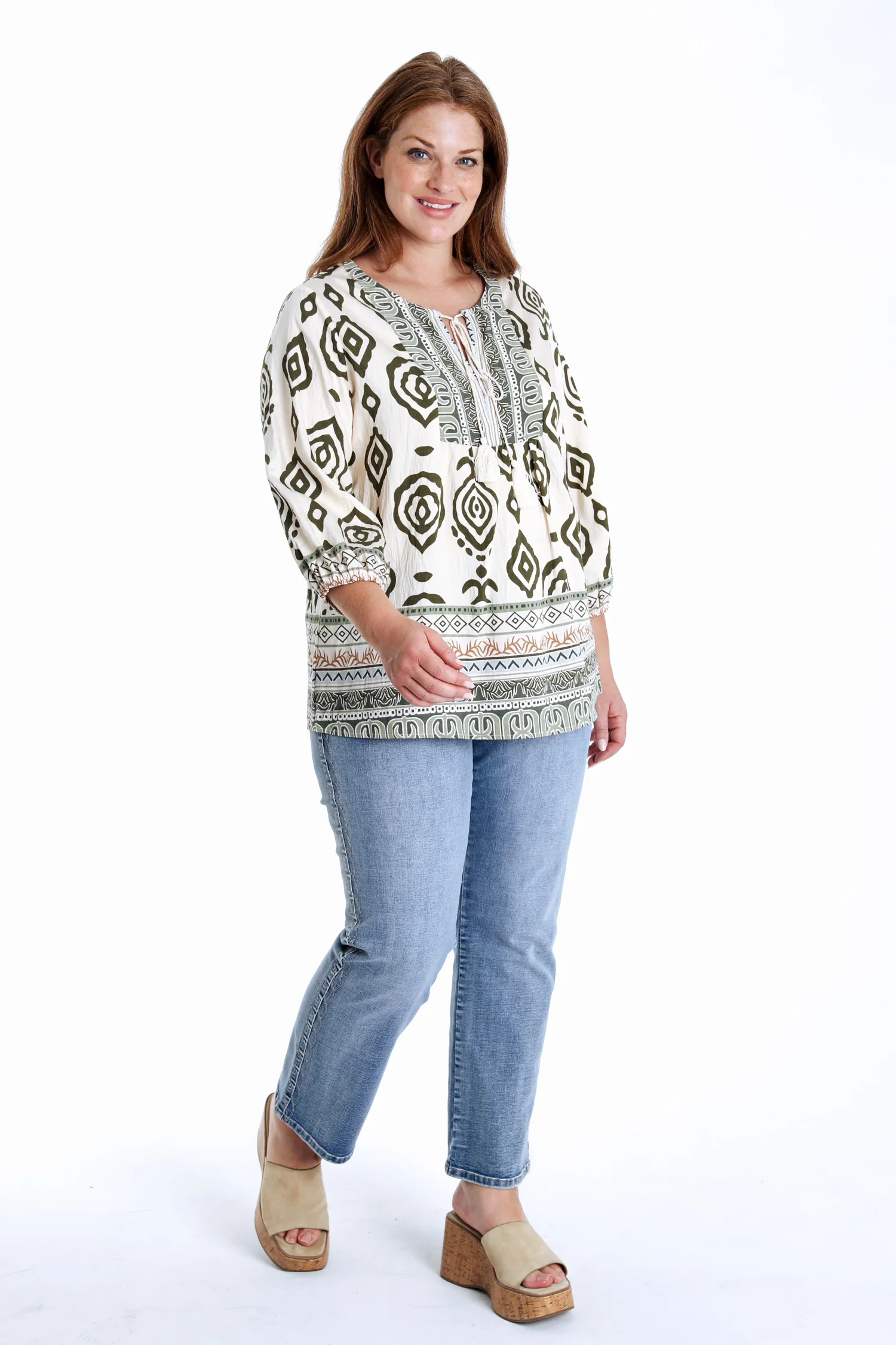 Blouse van viscose met etnische print - Image 8