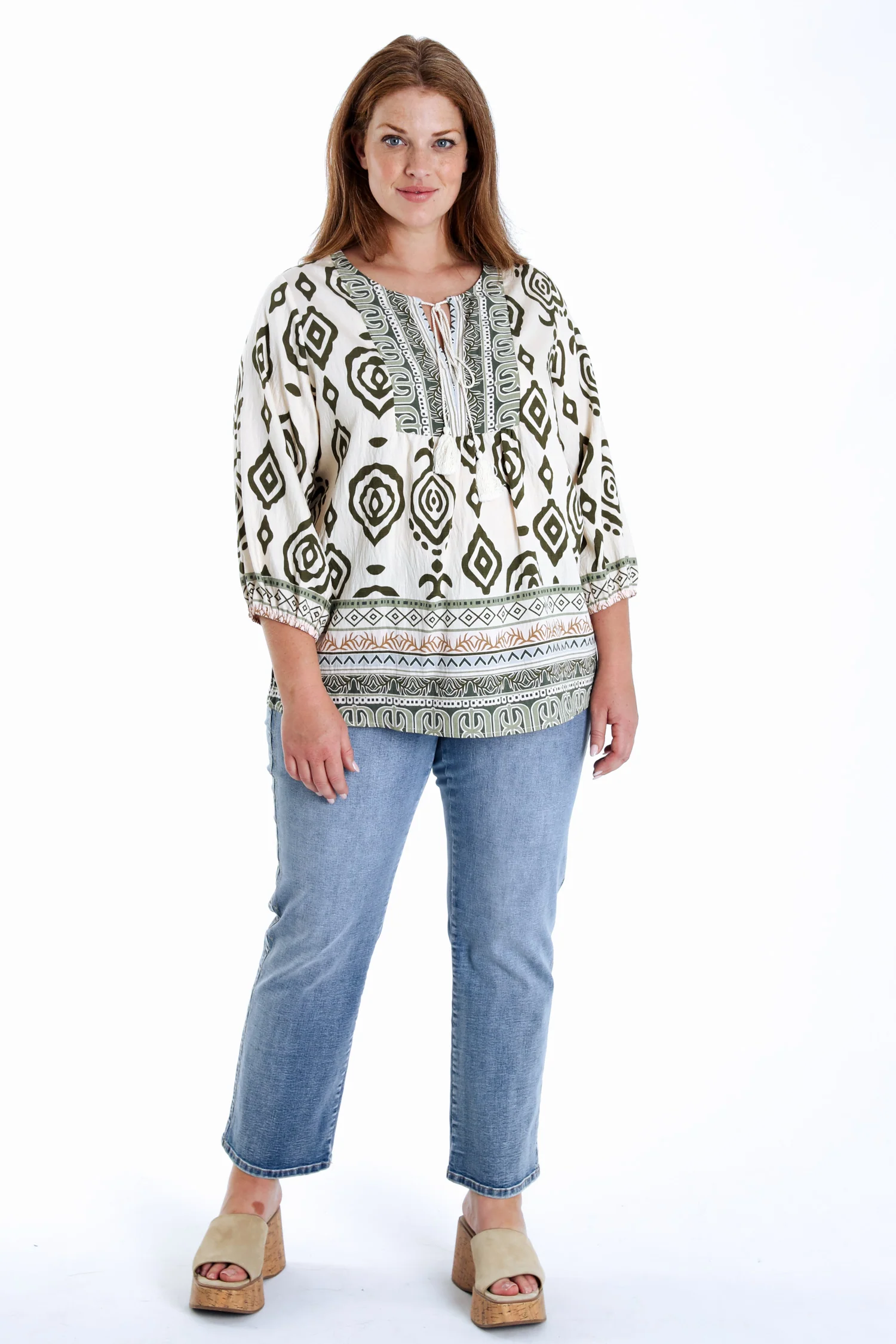 Blouse van viscose met etnische print - Image 9