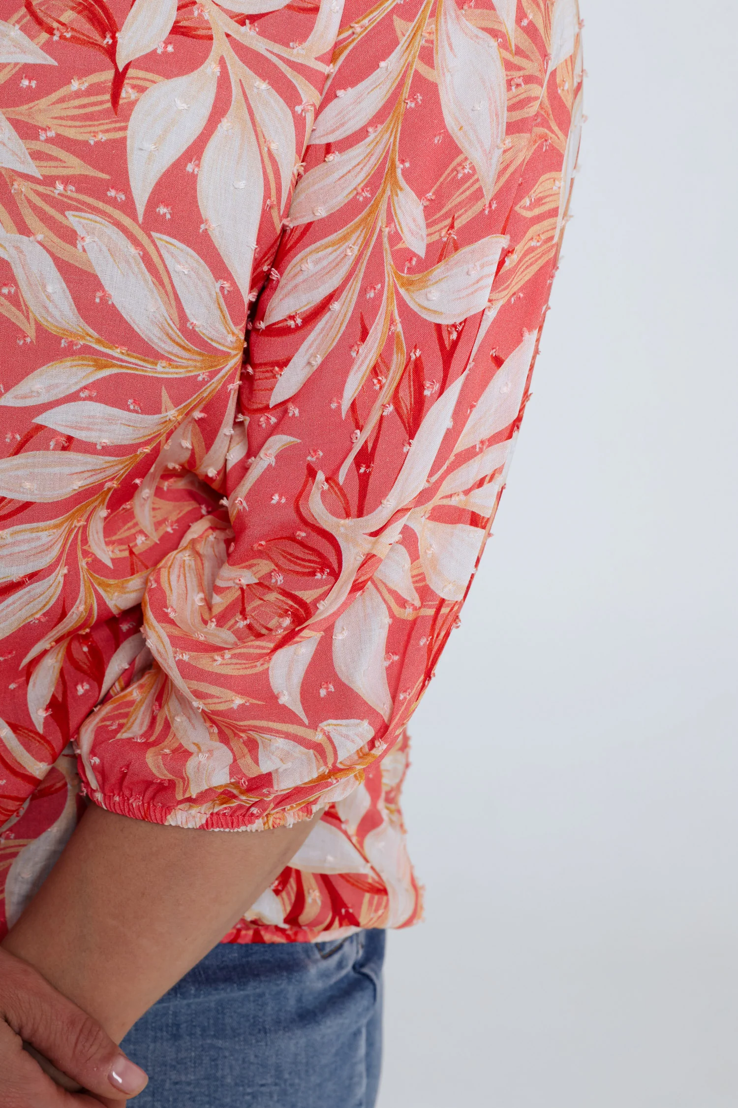 Blouse van viscose met bladerenprint - Image 15