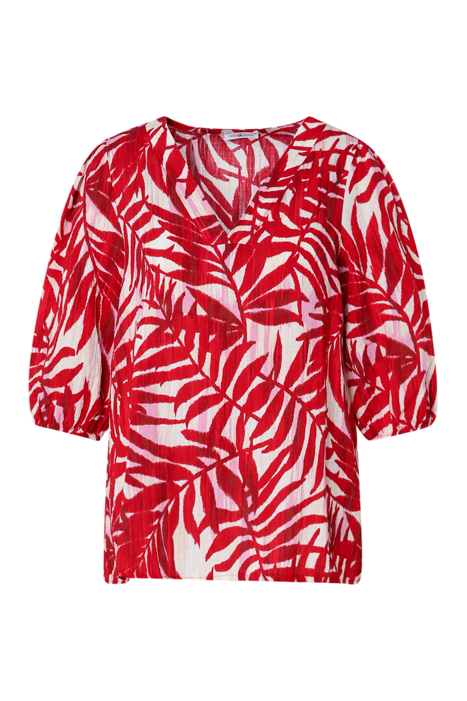 Blouse van viscose met bladerenprint - Image 10