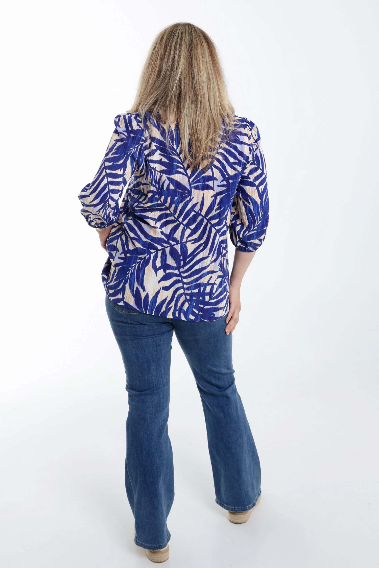 Blouse van viscose met bladerenprint - Image 13