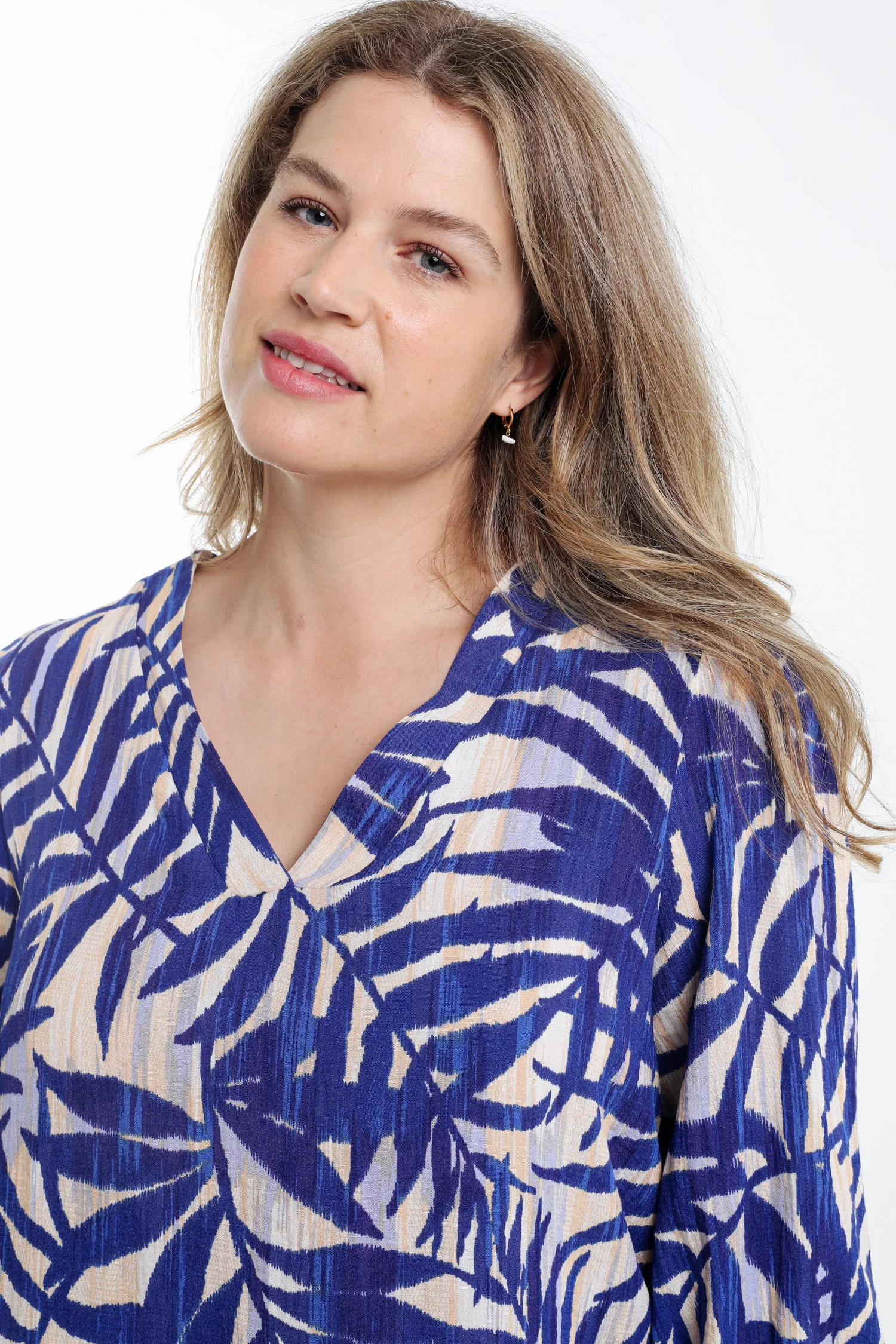 Blouse van viscose met bladerenprint - Image 14