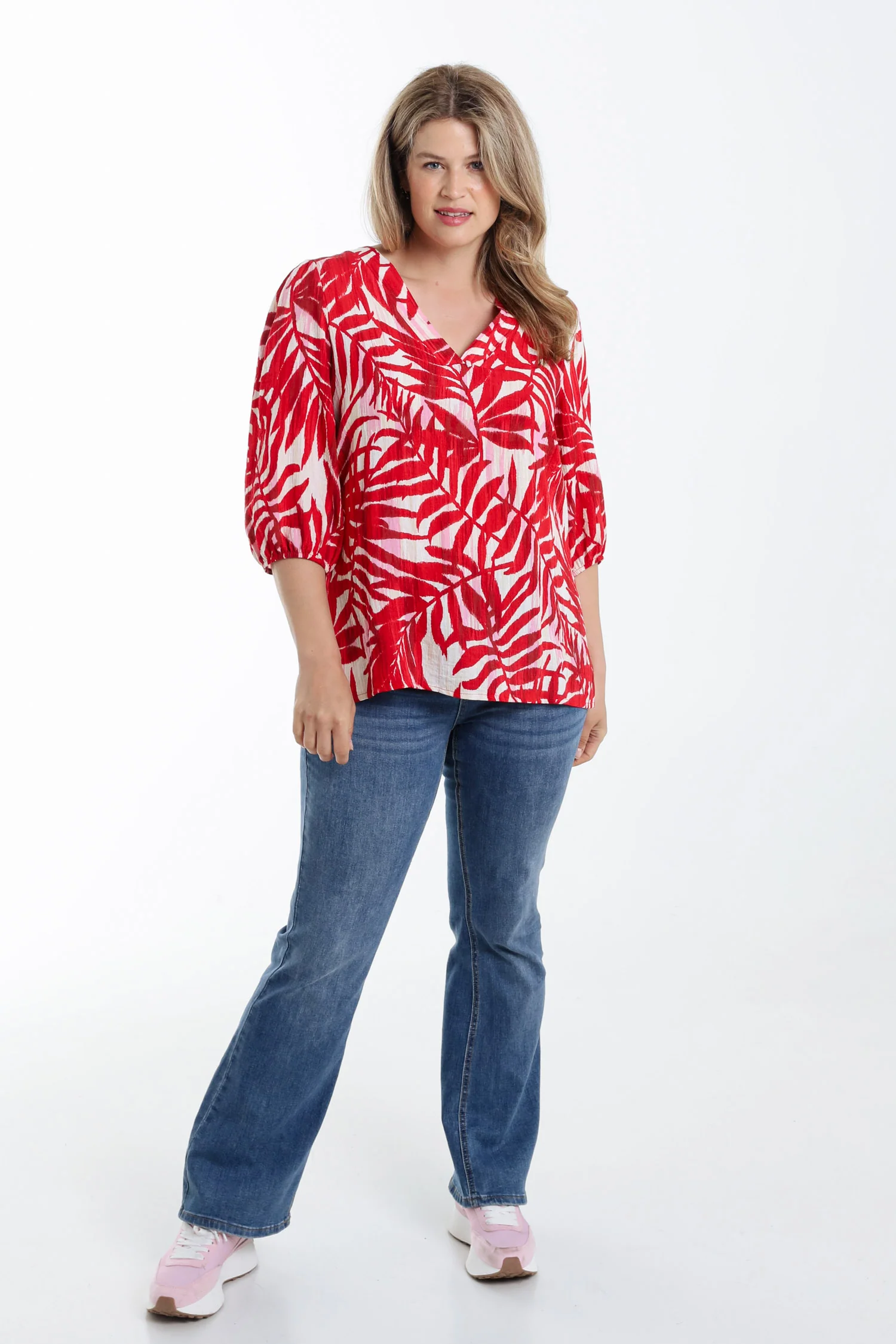 Blouse van viscose met bladerenprint - Image 8