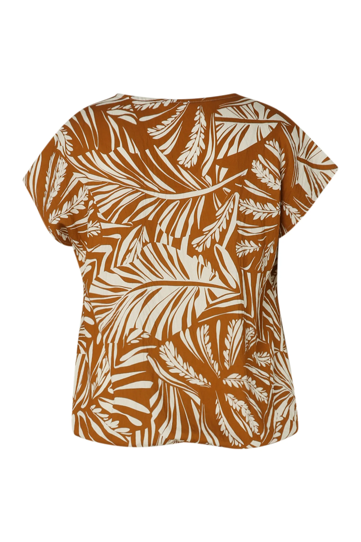 Blouse van bicolor bladprint viscose - Image 11
