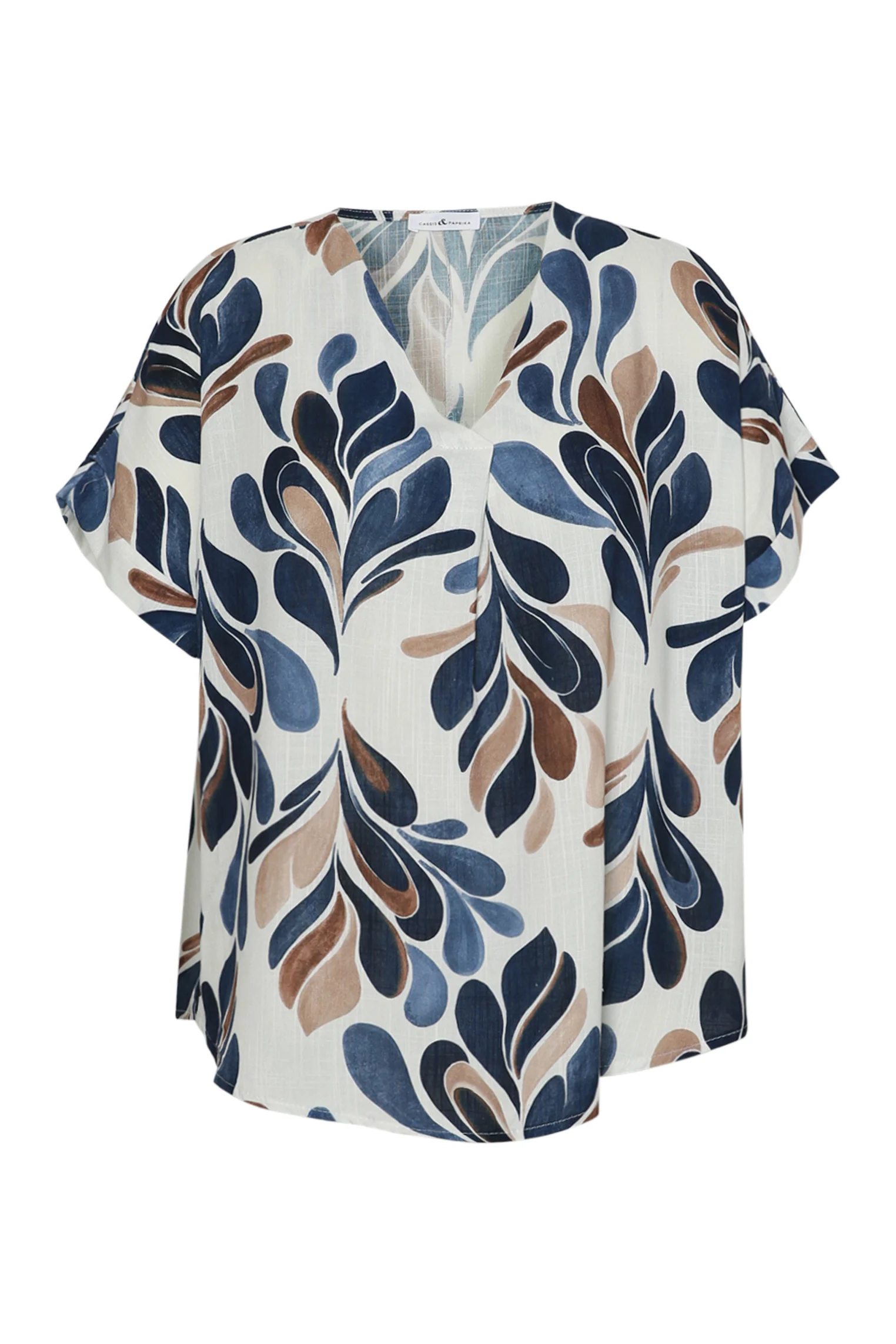 Blouse van viscose met bladprint - Image 7