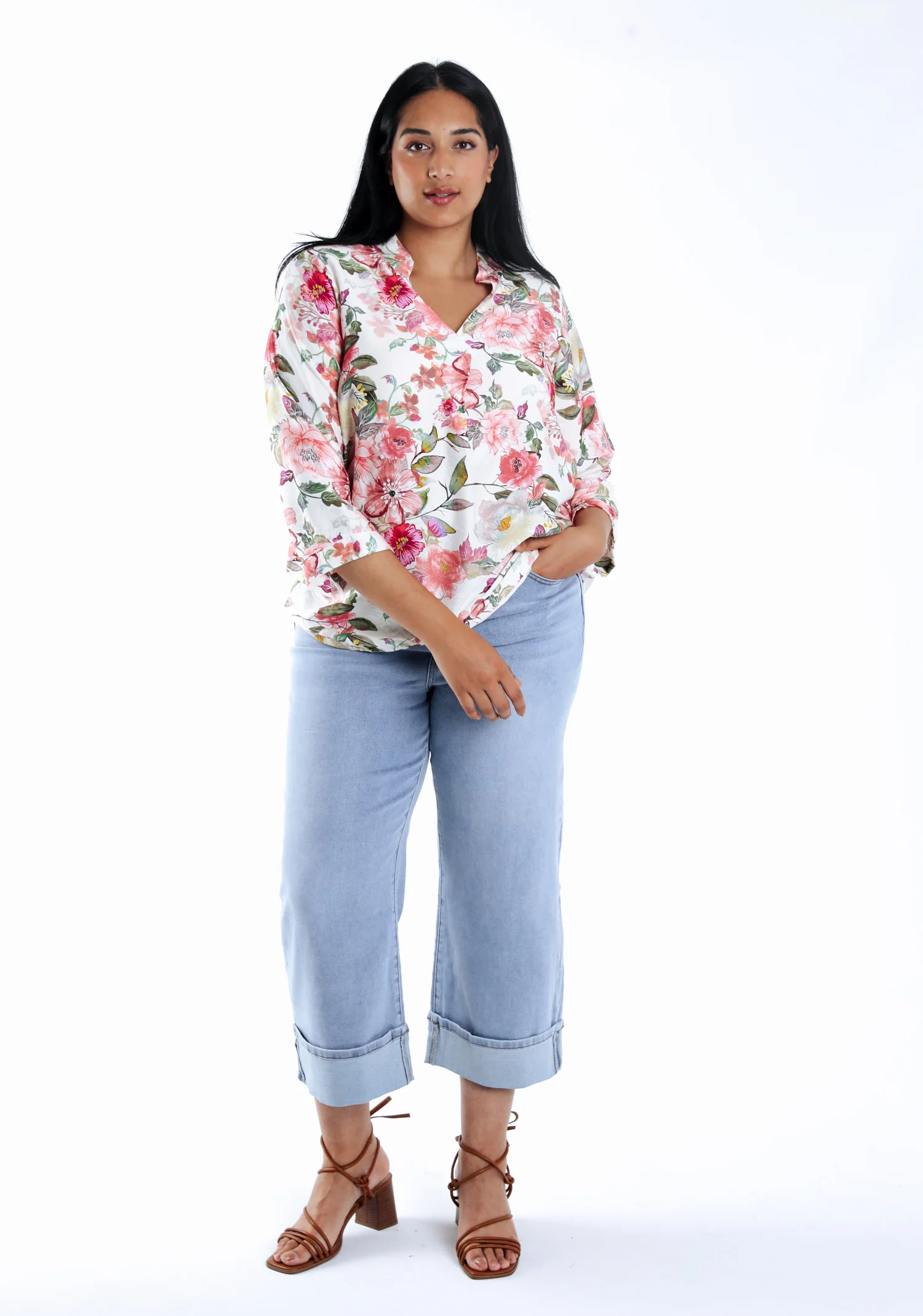 Blouse van bedrukt viscose met bloemenprint - Image 6