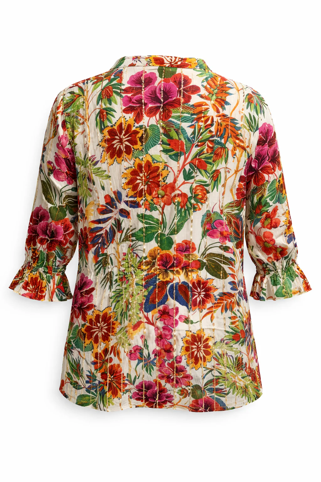 Blouse van viscose met bloemenprint en lurex - Image 2