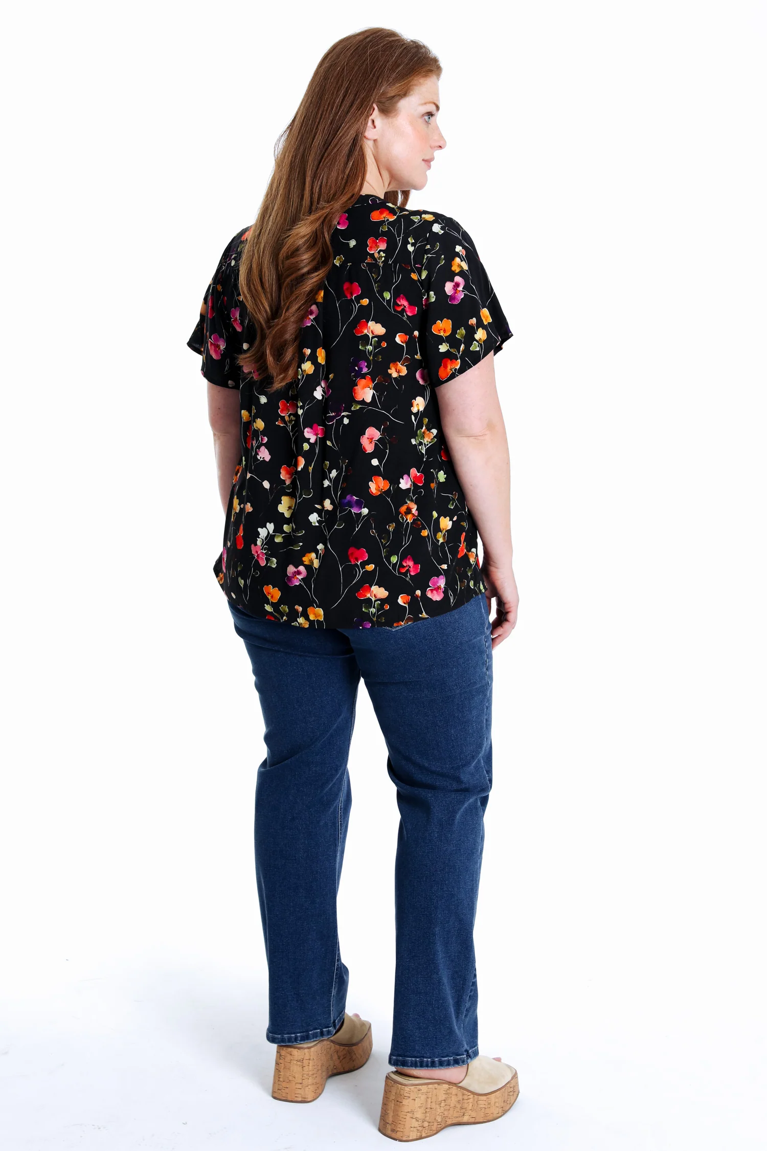 Bloes met bloemenprint van viscose - Image 13