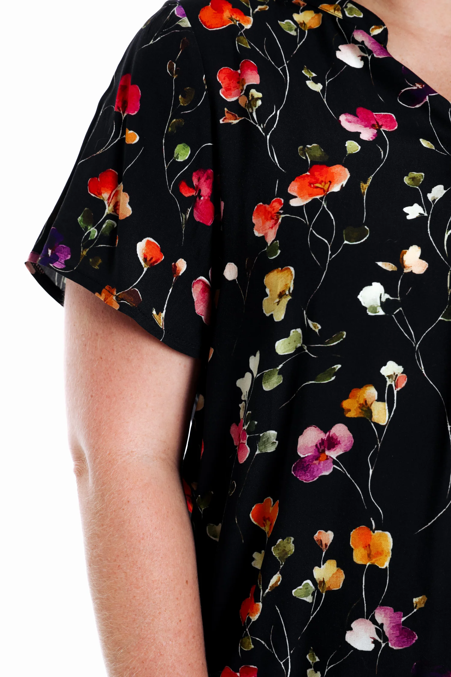 Bloes met bloemenprint van viscose - Image 15