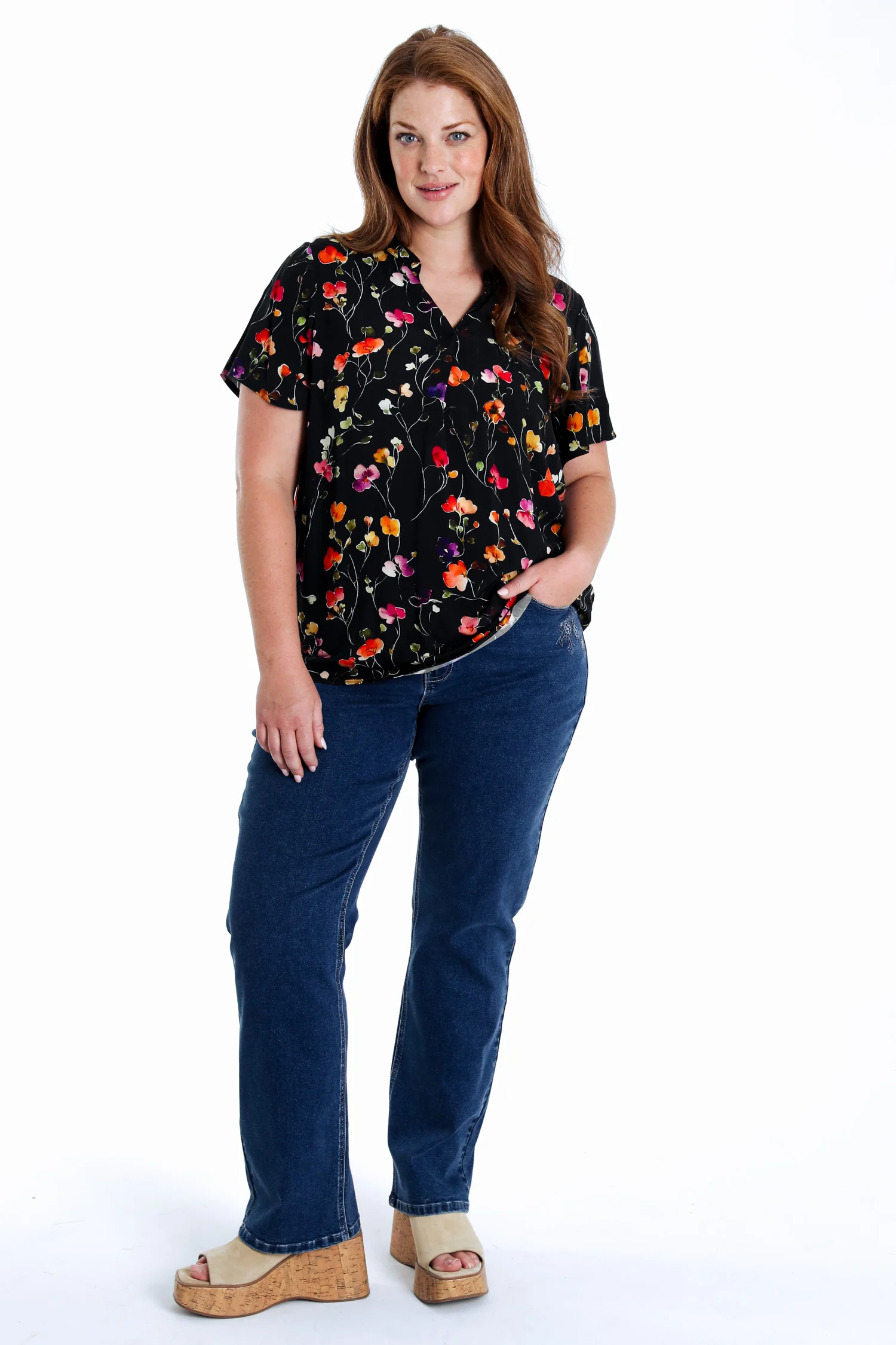 Bloes met bloemenprint van viscose - Image 20