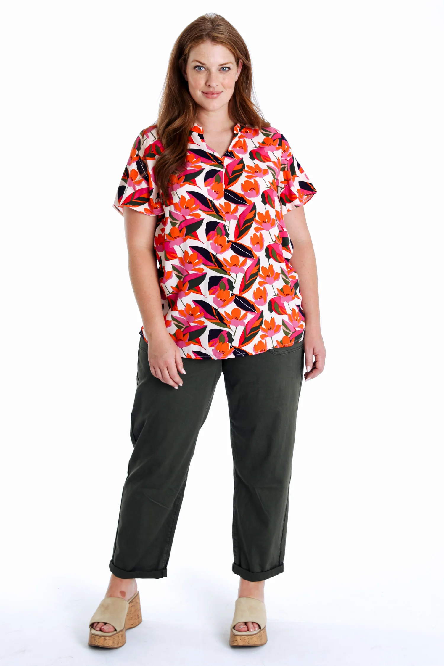 Bloes met bloemenprint van viscose - Image 9