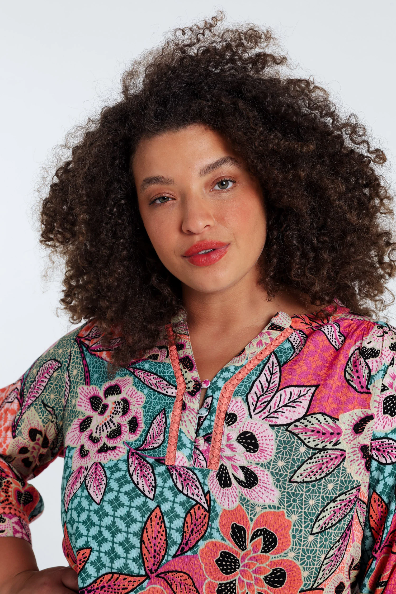 Bloes van viscose met bloemenprint - Image 4