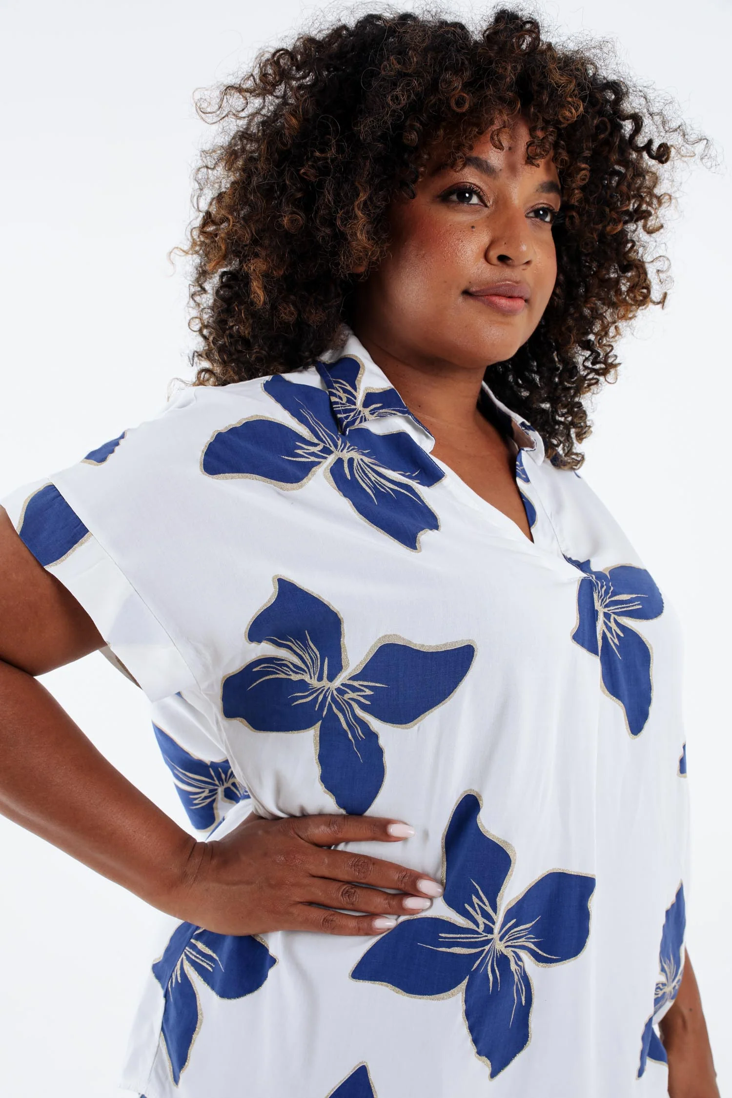 Bloes van viscose met bloemenprint - Image 6
