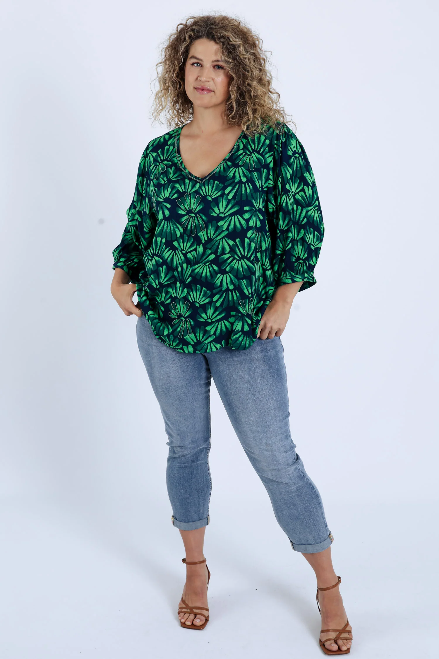 Bloes van viscose met bloemenprint - Image 8