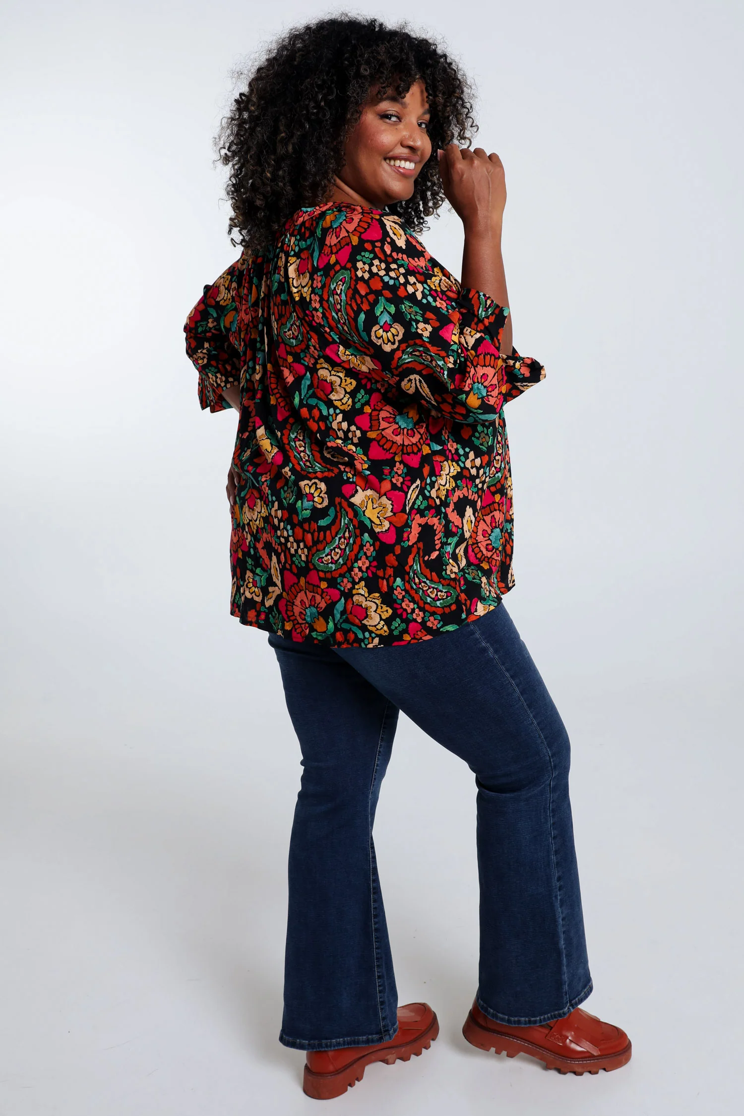 Blouse in viscose met bloemenprint en ballonmouwen - Image 2