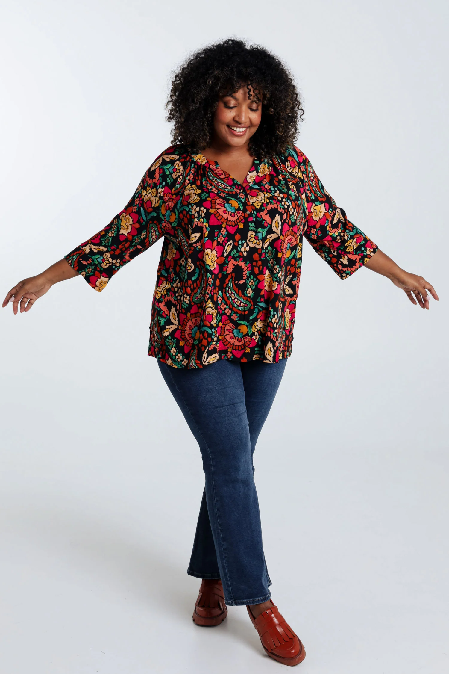 Blouse in viscose met bloemenprint en ballonmouwen - Image 6