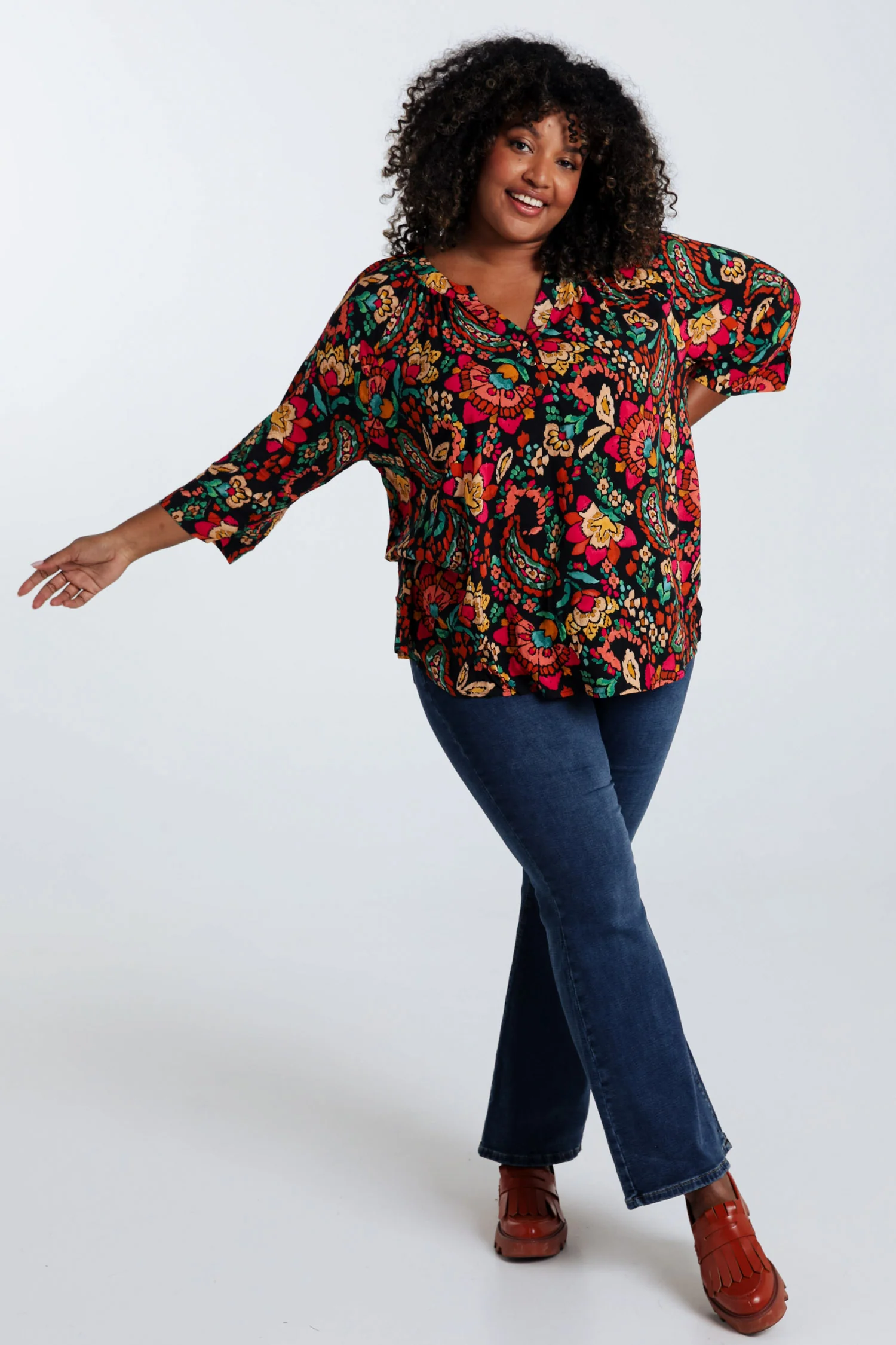Blouse in viscose met bloemenprint en ballonmouwen - Image 8